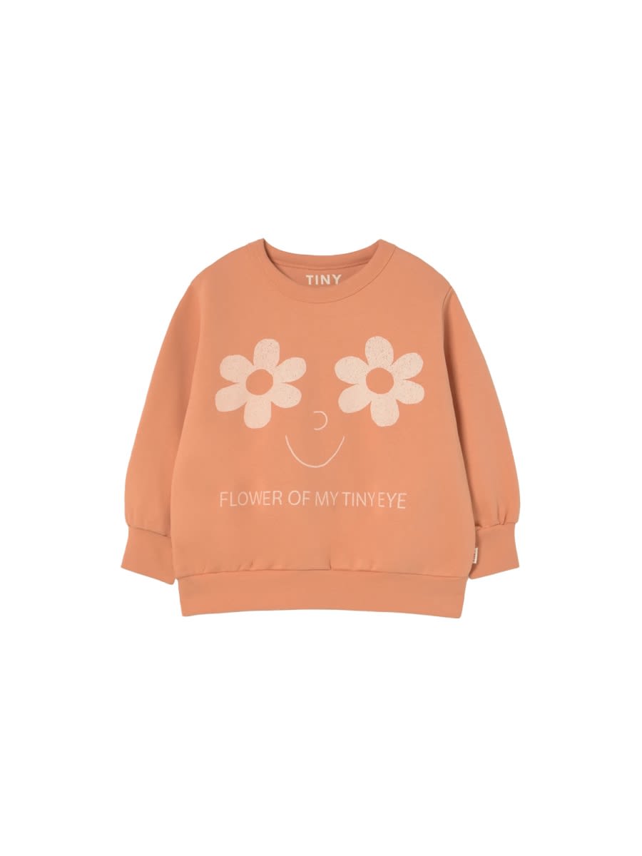 Tinycottons Kids' Flowers Eyes Jersey In Orange