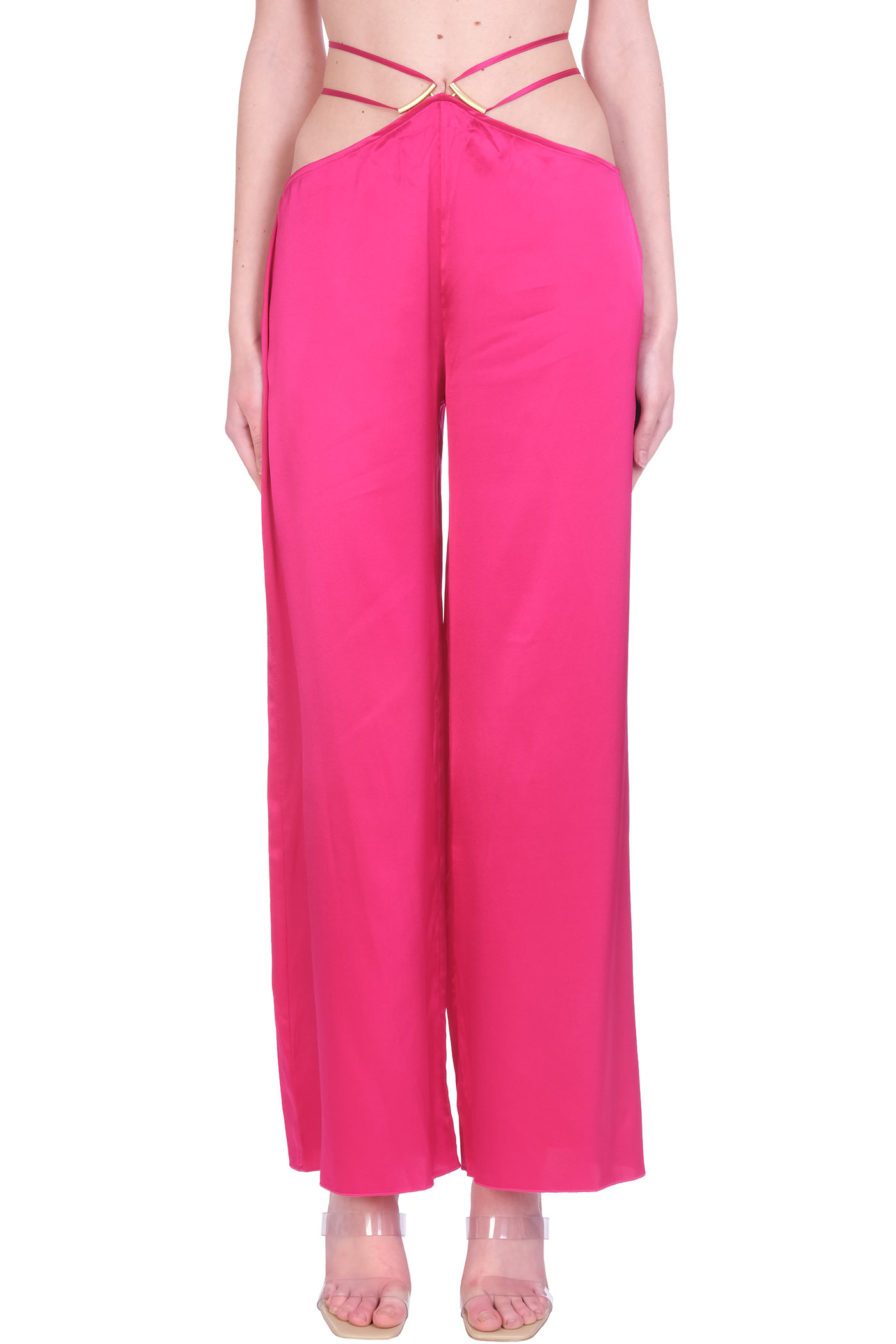 Cult Gaia Tessa Pants In Rose-pink Linen
