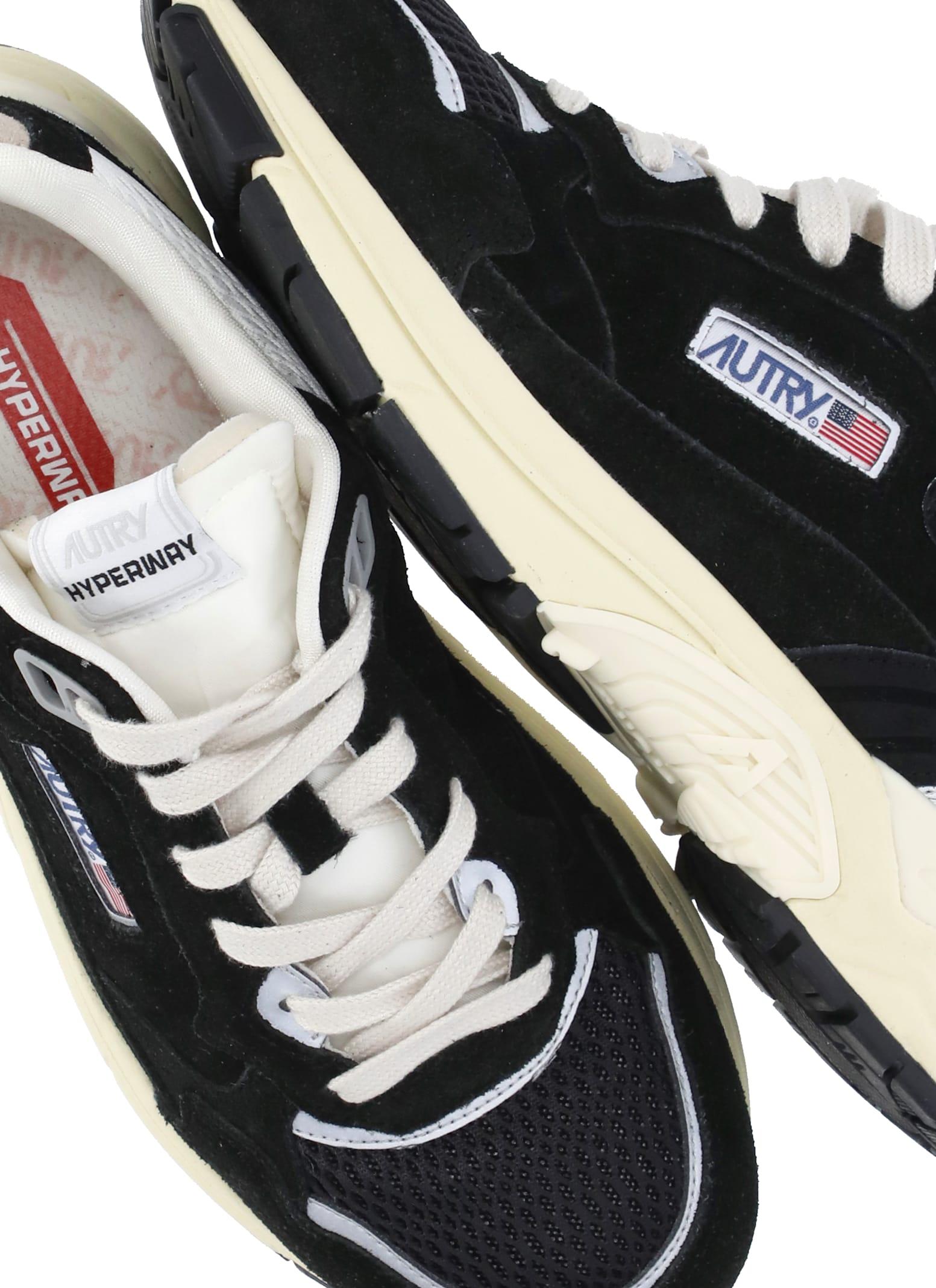 Autry Hyperway Sneakers With Front Lacing And Logo Details In Black