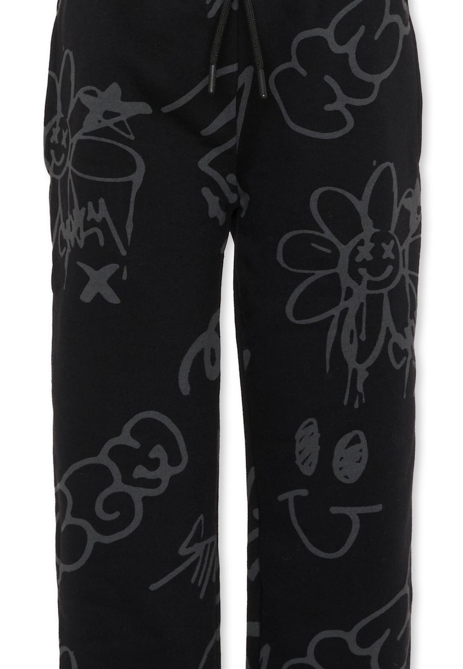 Msgm Graffiti-print Track Pants In Black