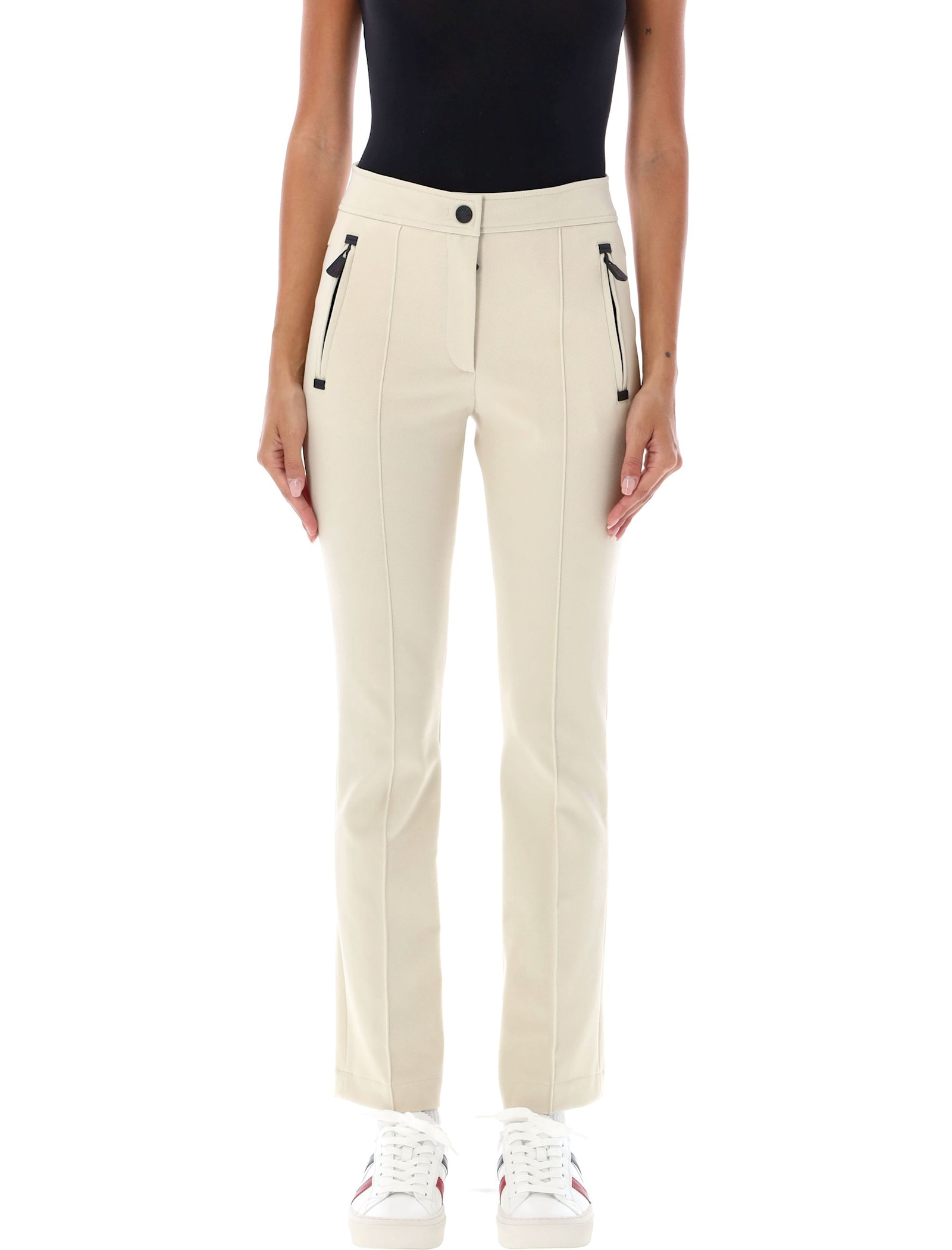 Shop Moncler High-waist Technical Trousers In White