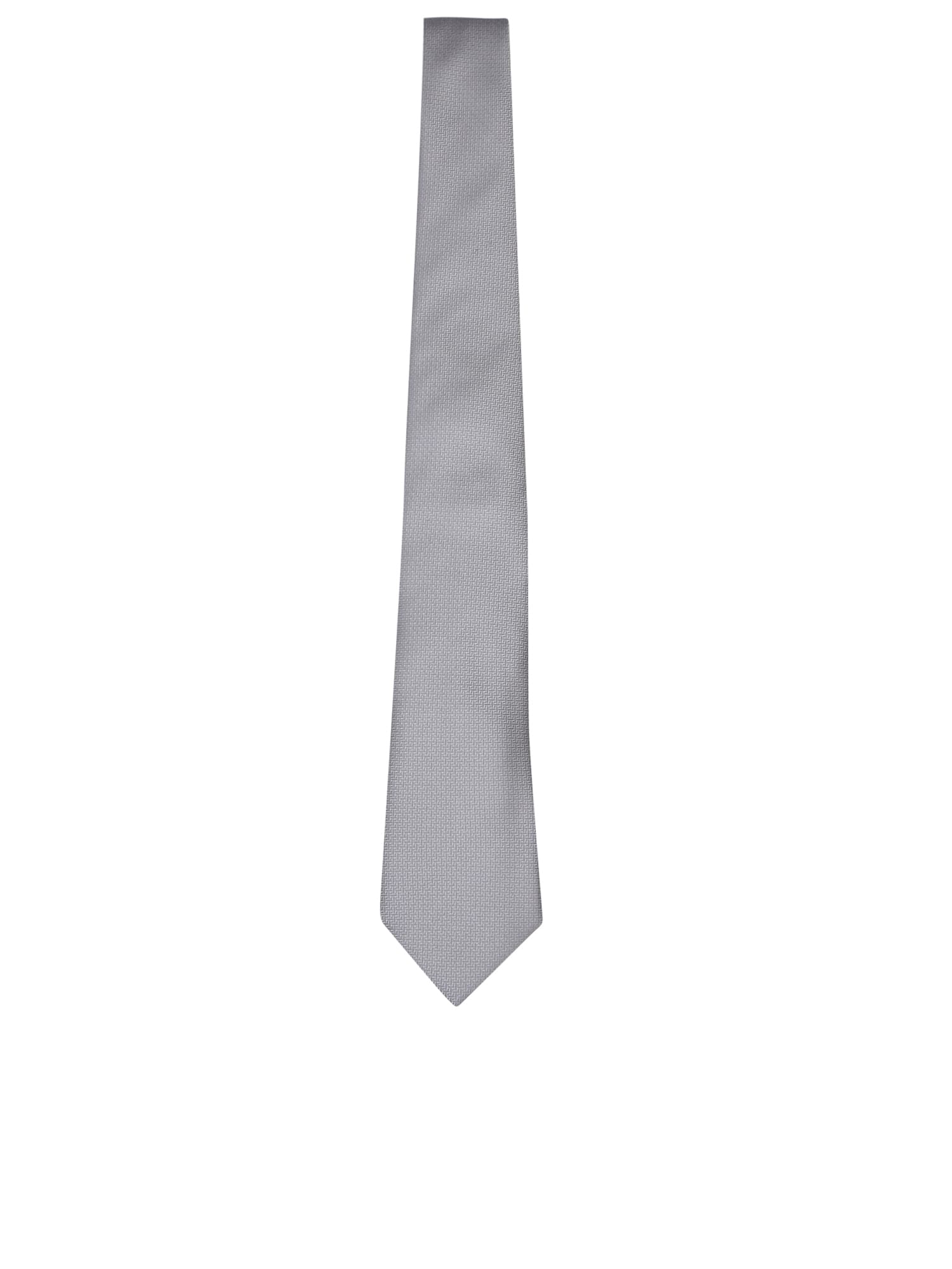 Shop Canali Micropattern Pearl Grey Tie