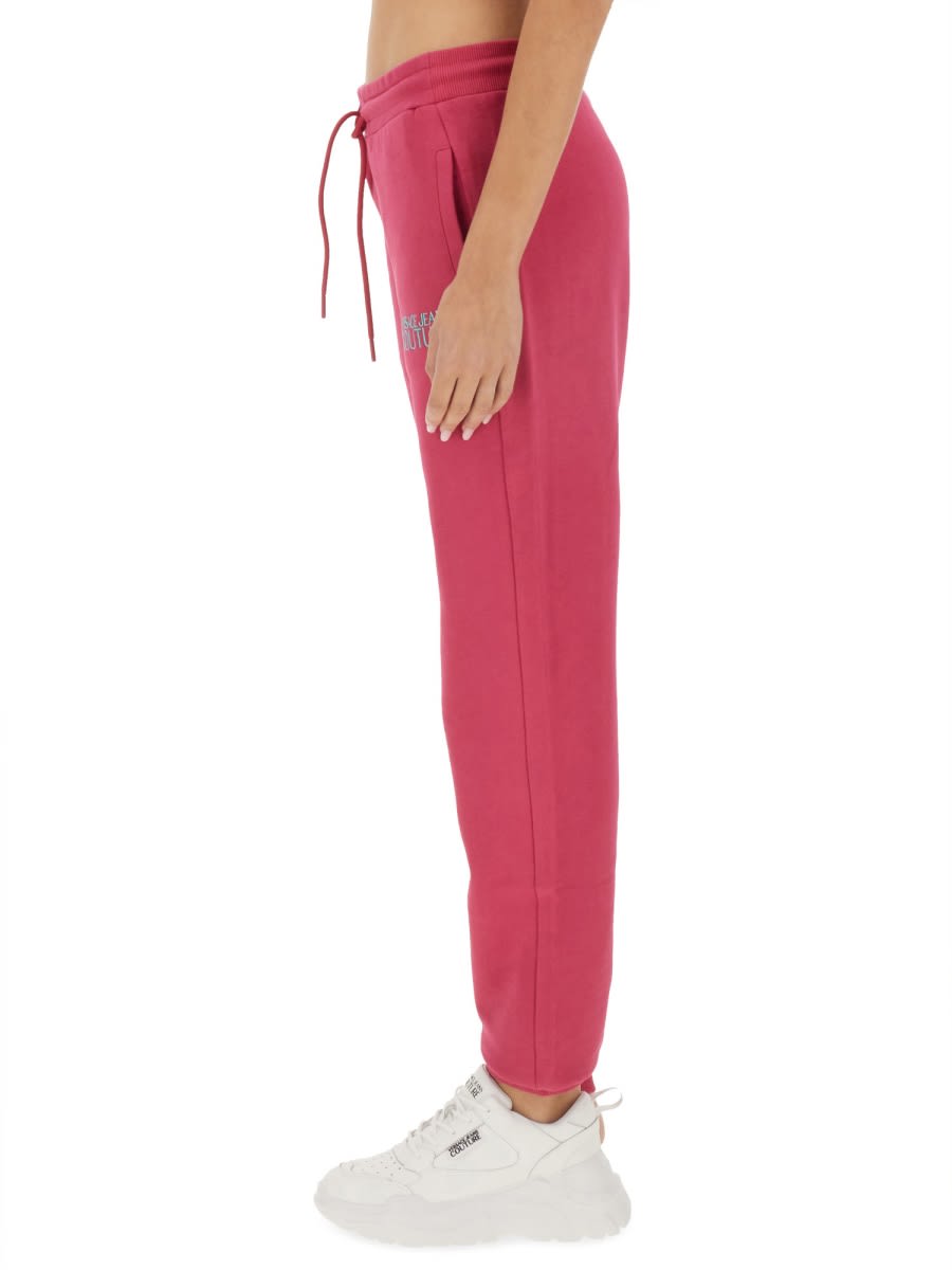 Versace Jeans Couture Women's Jogging Pants With Logo In Fuchsia