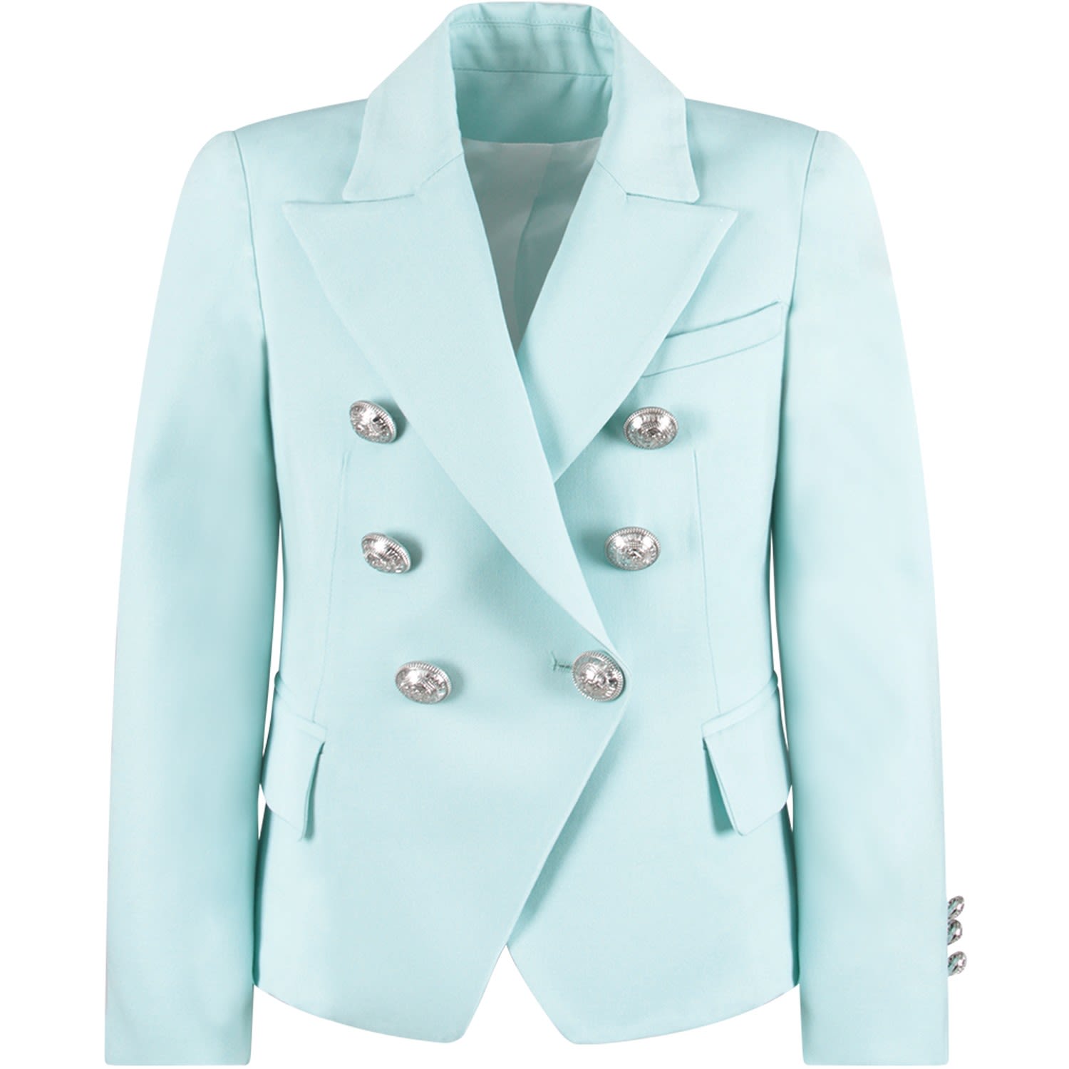 BALMAIN LIGHT BLUE GIRL JACKET,11214099