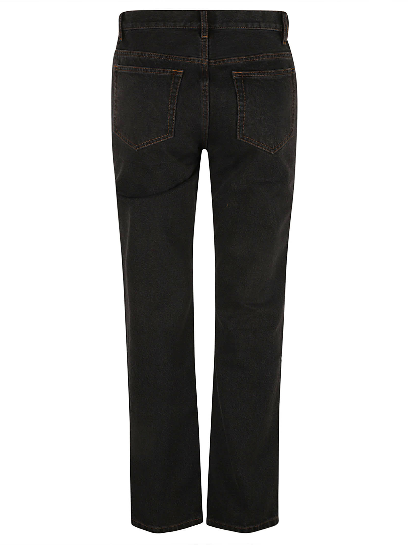 Shop Apc Fitted Buttoned Jeans In Washed Black
