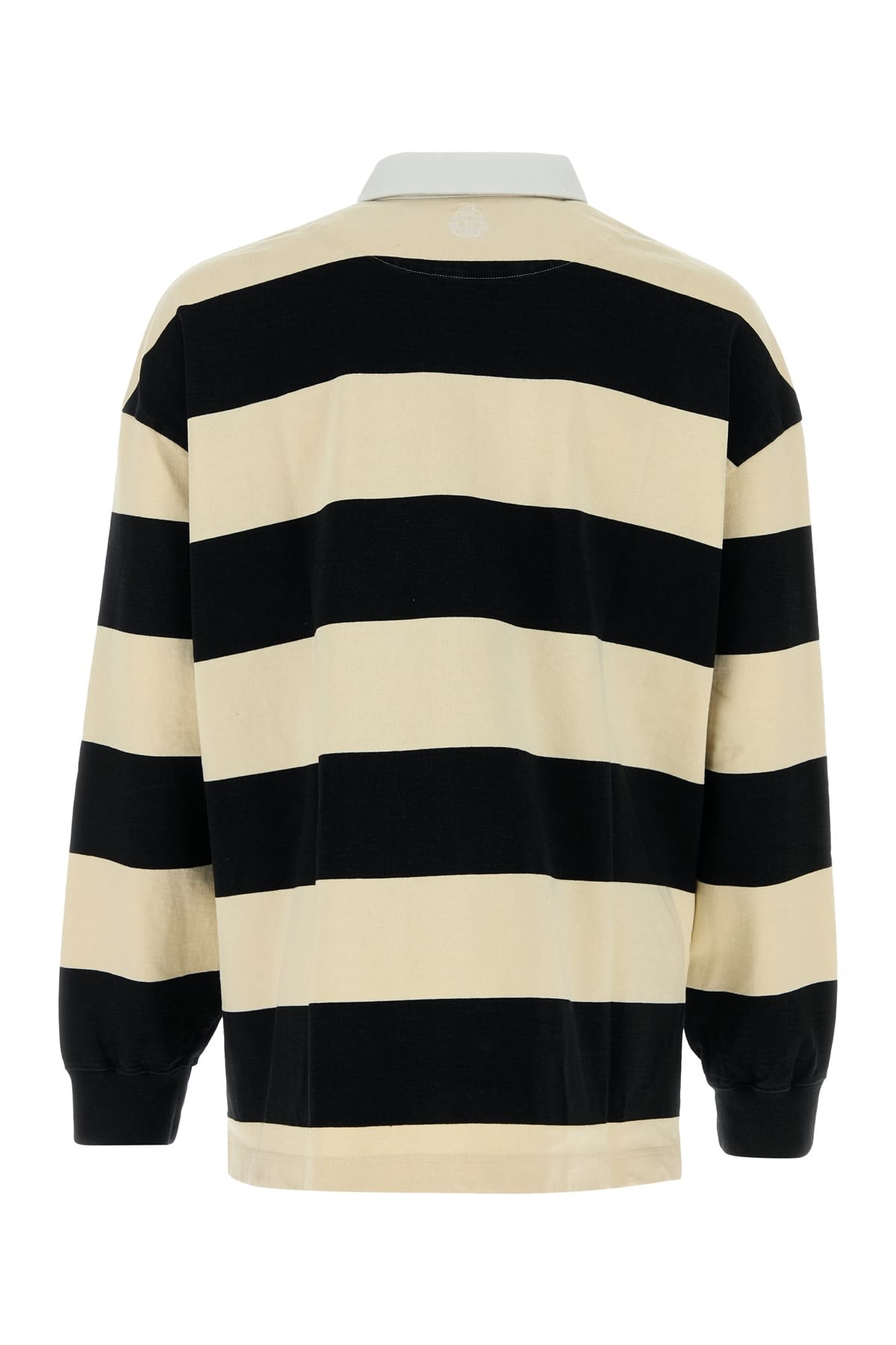 Alexander Mcqueen Embroidered Cotton Oversize Polo Shirt In Blackivory