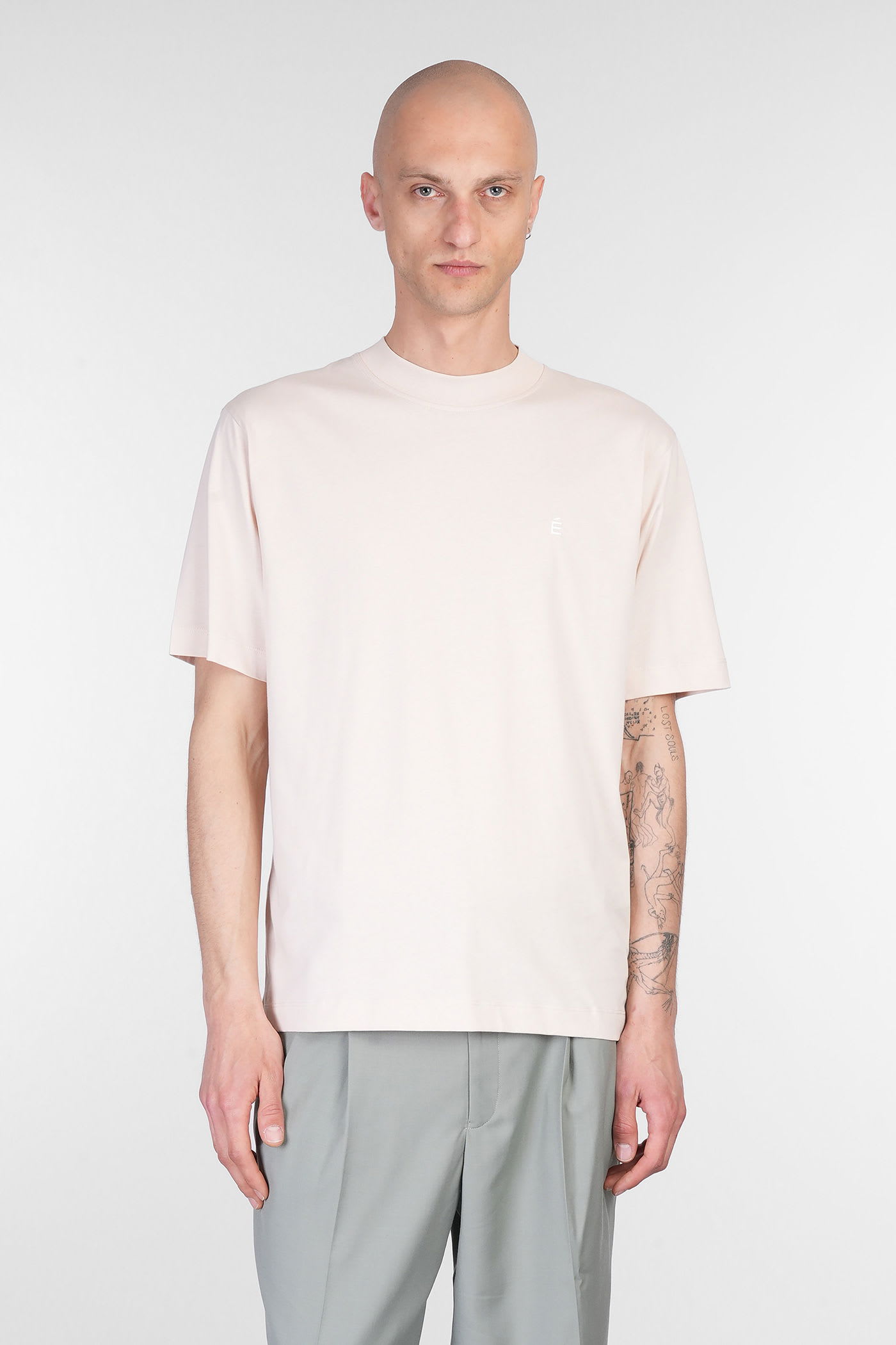 T-shirt In Beige Cotton
