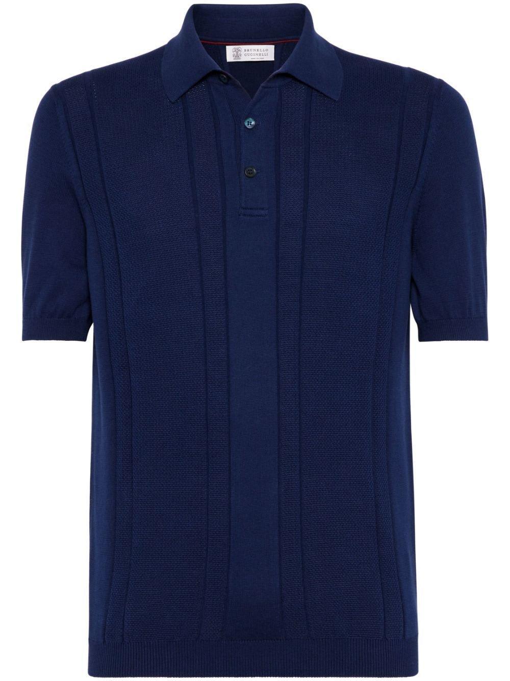 Short Sleeved Open-knitted Polo Shirt