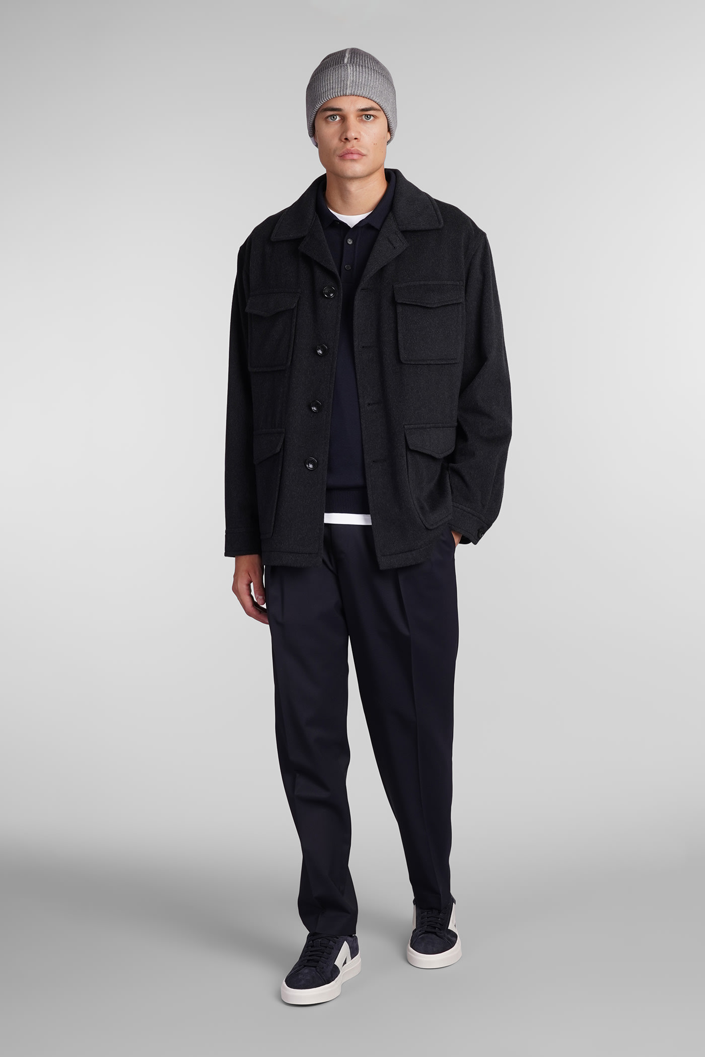 Shop Tagliatore Milton Casual Jacket In Grey Wool