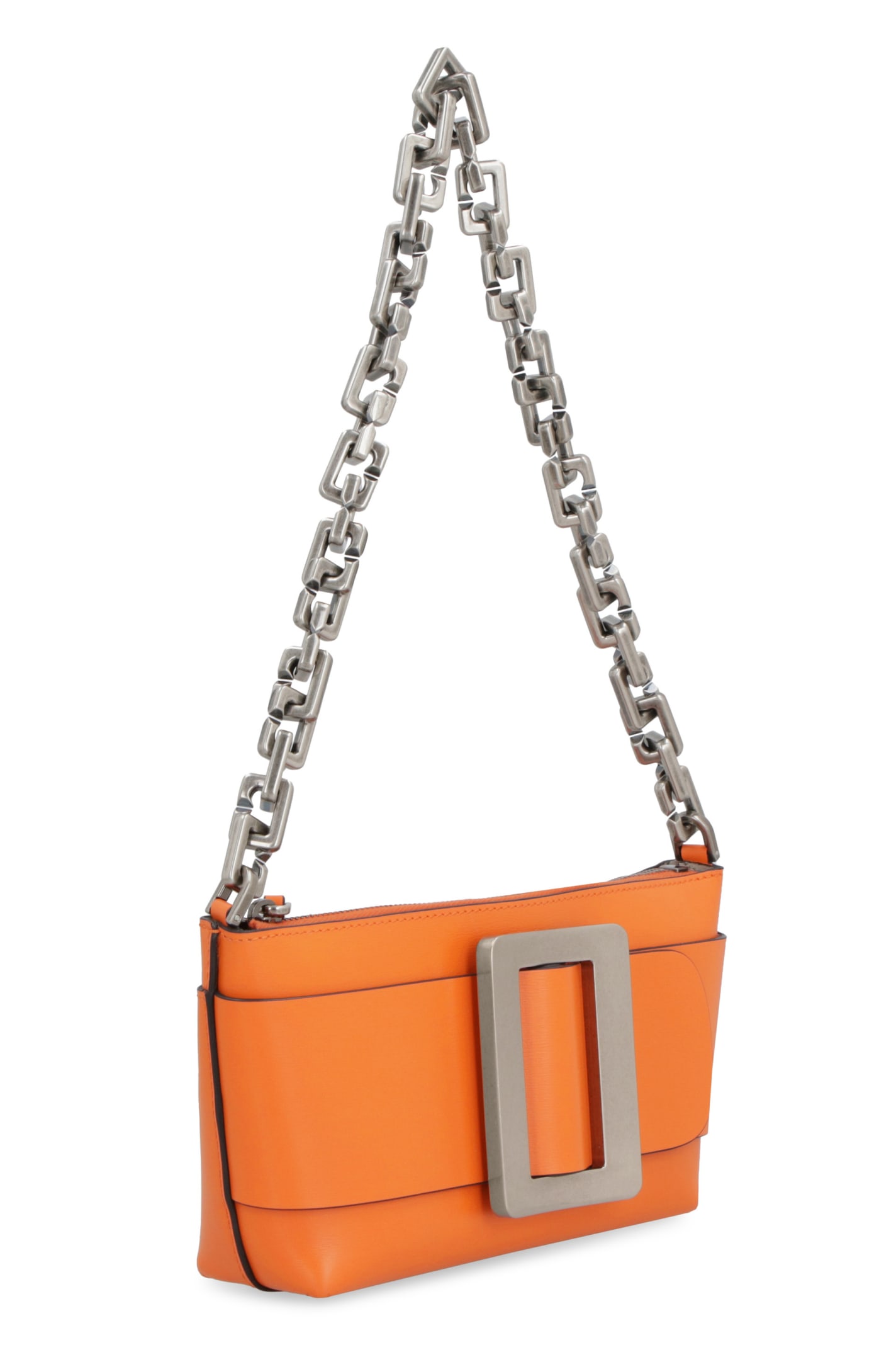 Shop Boyy Buckle Pouchette Leather Mini Bag In Orange