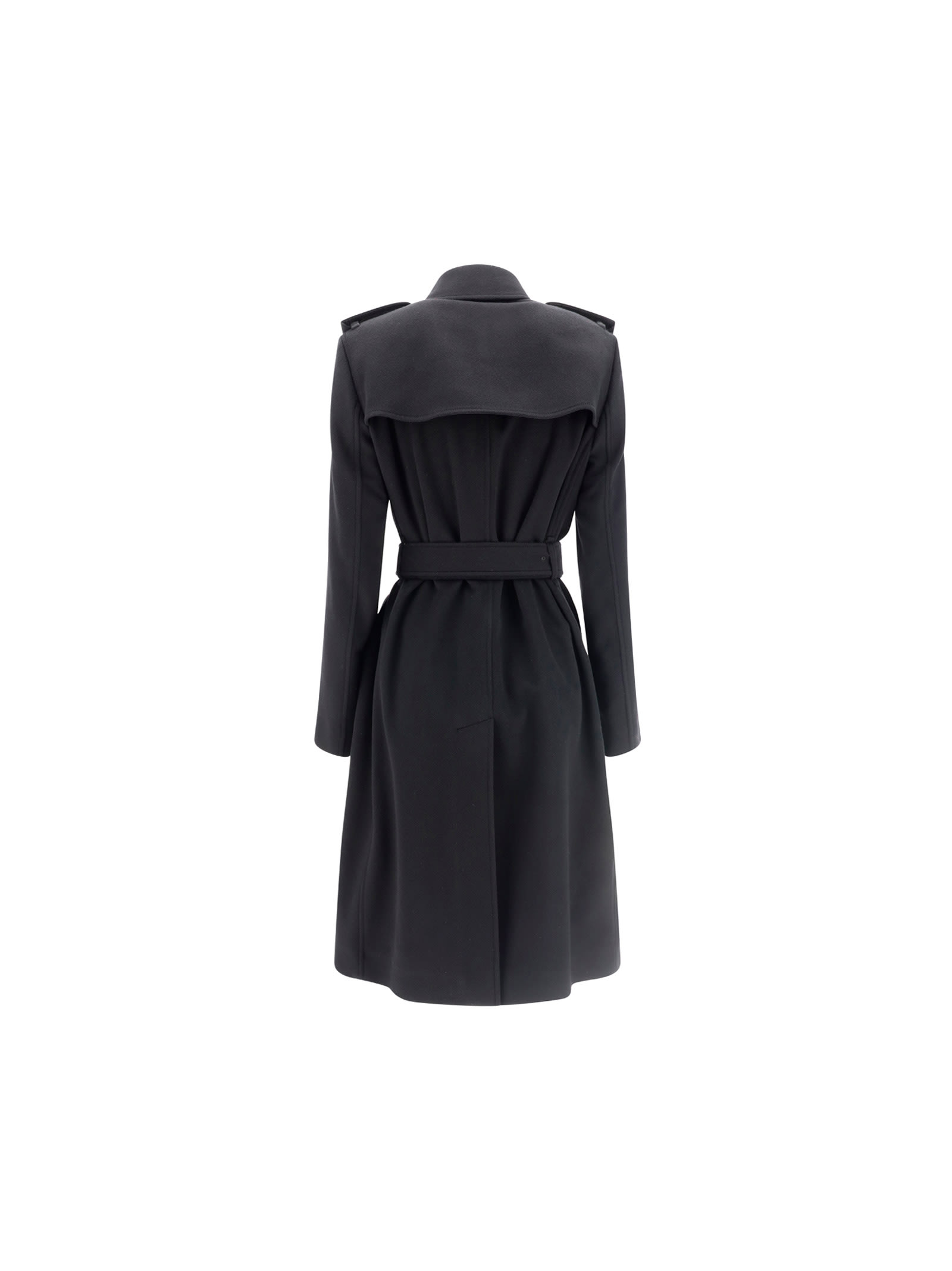 Shop Burberry Kensington Coat In Black