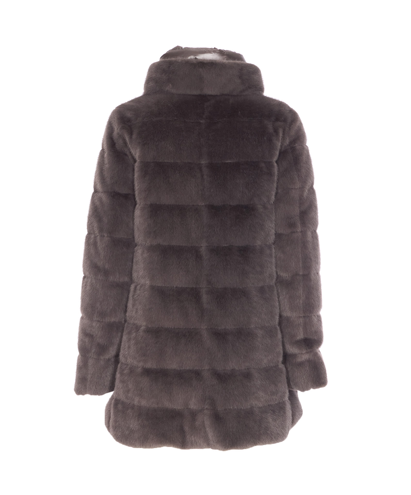 Herno A-shape Down Jacket Drawstring Detail In Brown