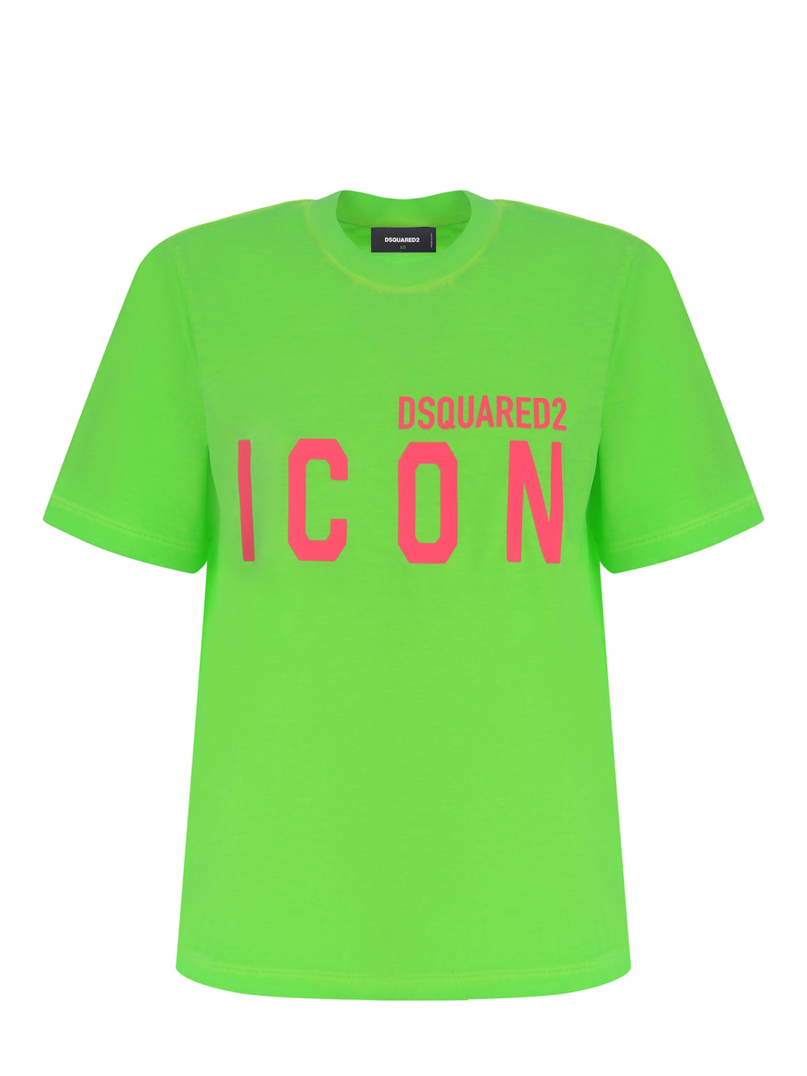 Shop Dsquared2 T-shirt  Icon Made Of Cotton In Verde Fluo