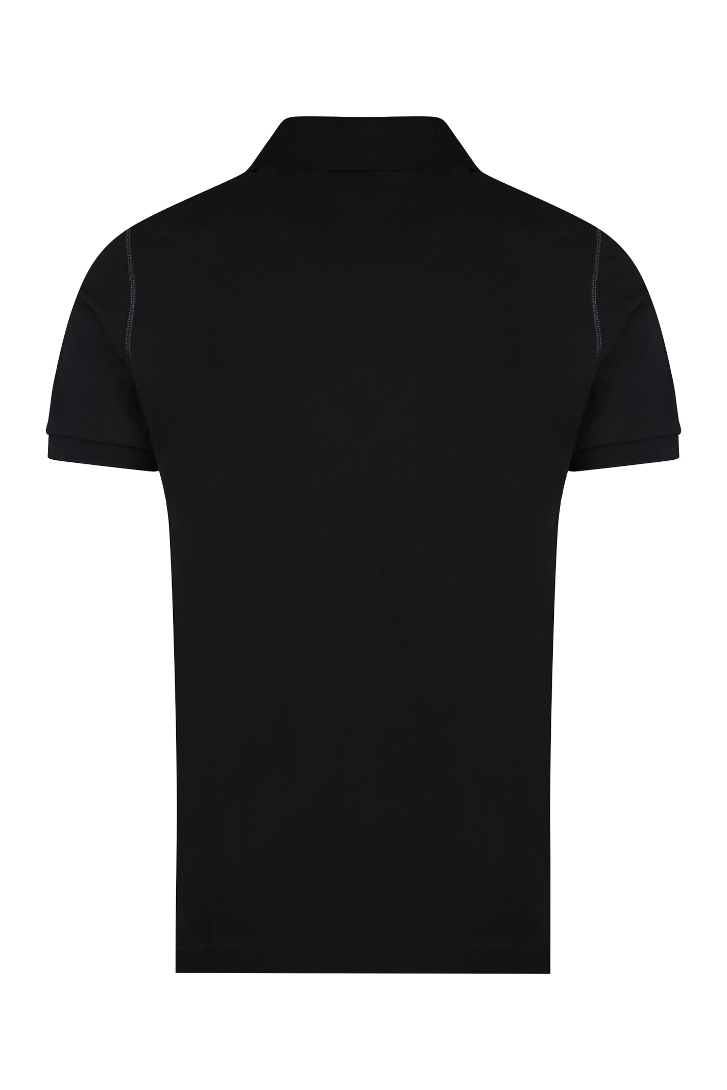 Shop Dolce & Gabbana Cotton-piqué Polo Shirt In Black