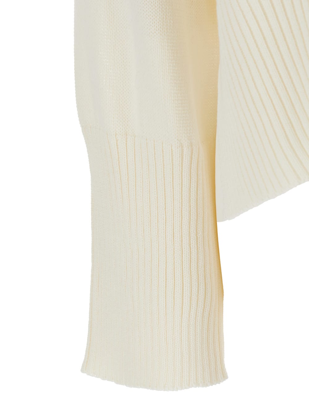 Mauro Grifoni White Crewneck Sweater With Ribbed Trims In Cotton Woman In White
