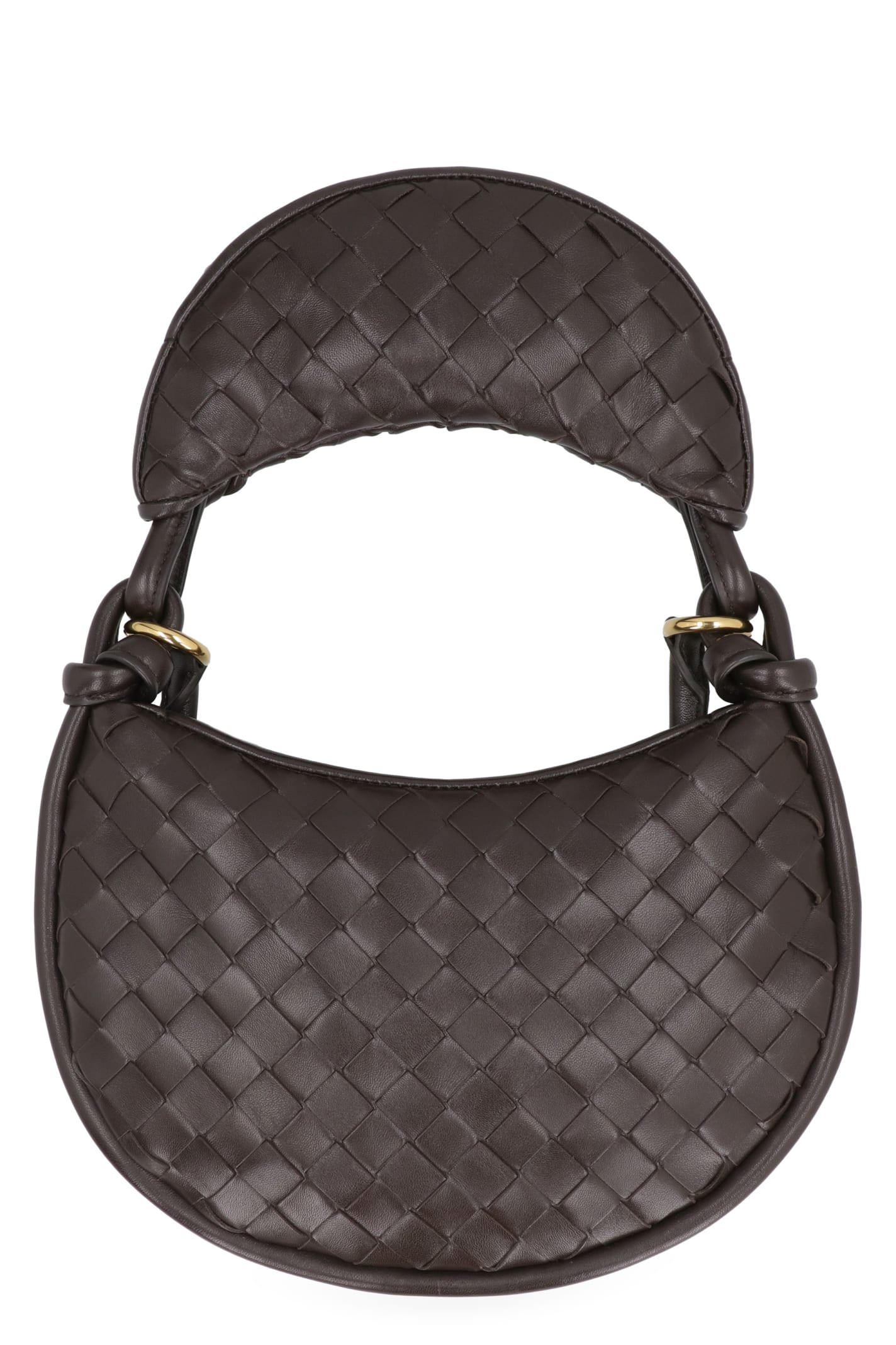 Shop Bottega Veneta Small Gemelli Leather Shoulder Bag In Brown