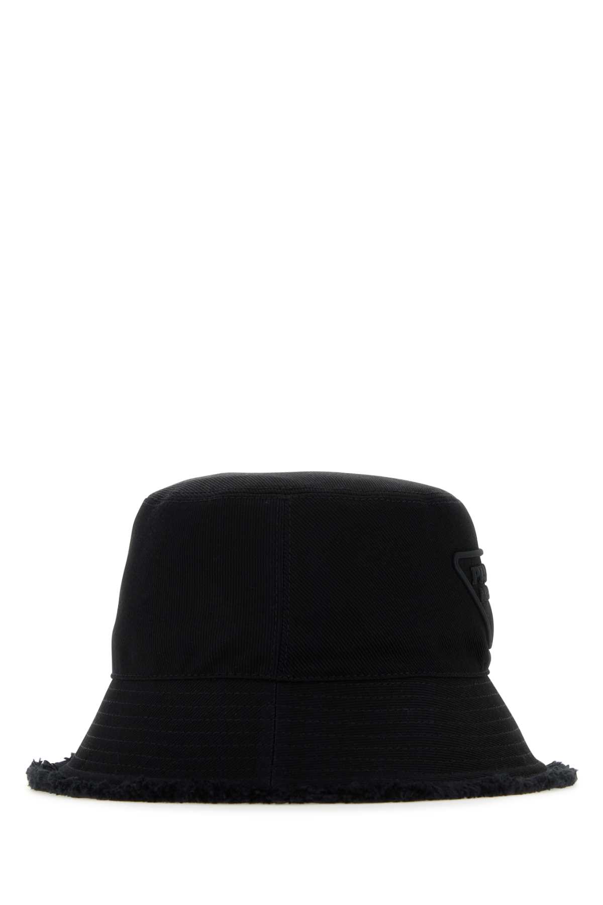 Shop Prada Black Cotton Hat In Nero