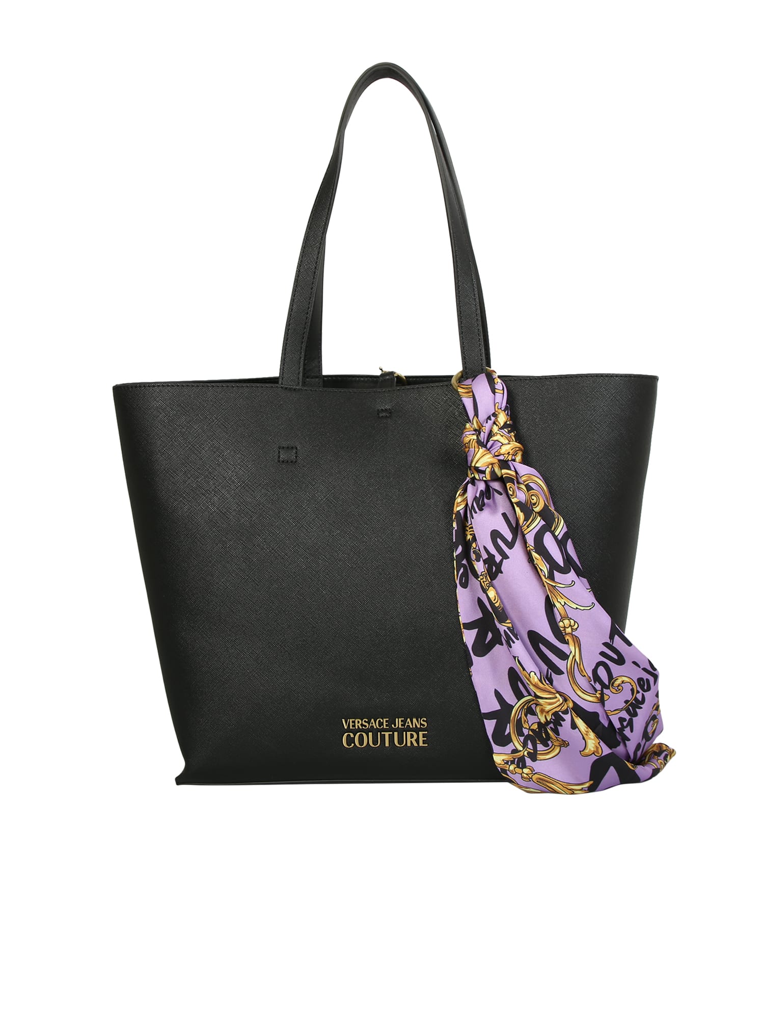 Versace Jeans Couture Adds A Signature Branded Touch To This Understated Tote Bag With The Attached Scarf