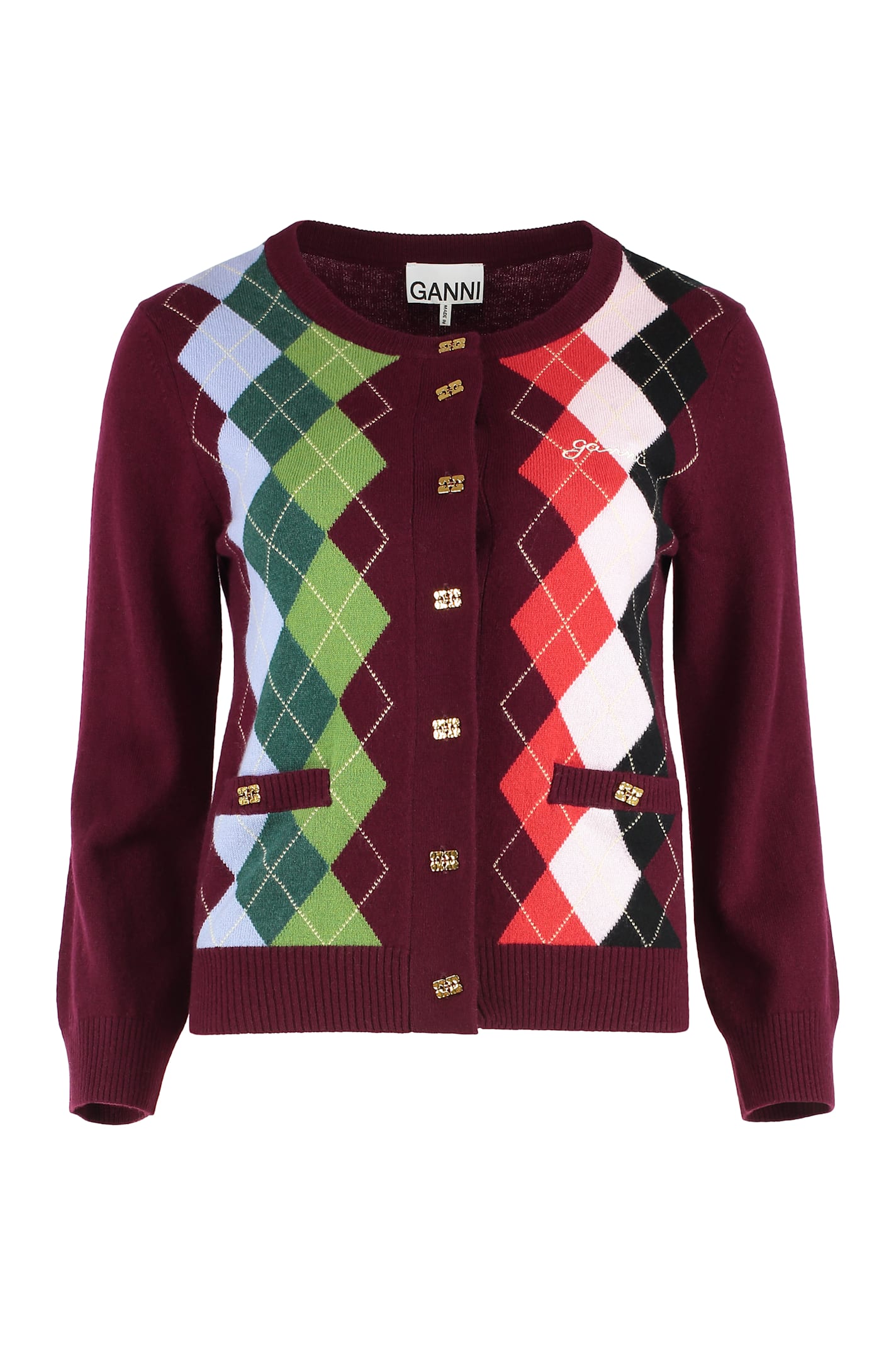 Ganni Jacquard Cashmere Cardigan