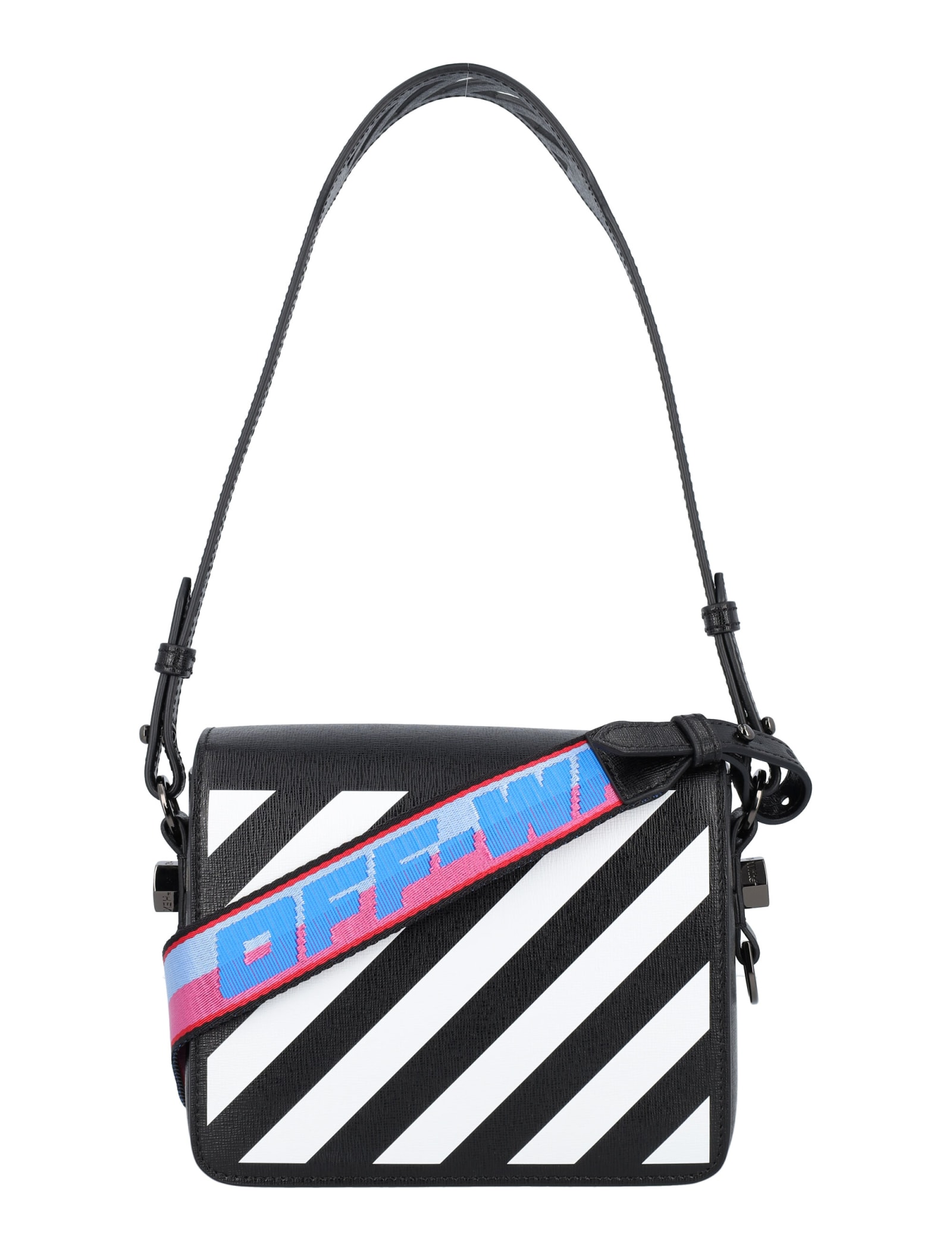 OFF-WHITE Binder Clip Shoulder Bag Black White Blue Pink