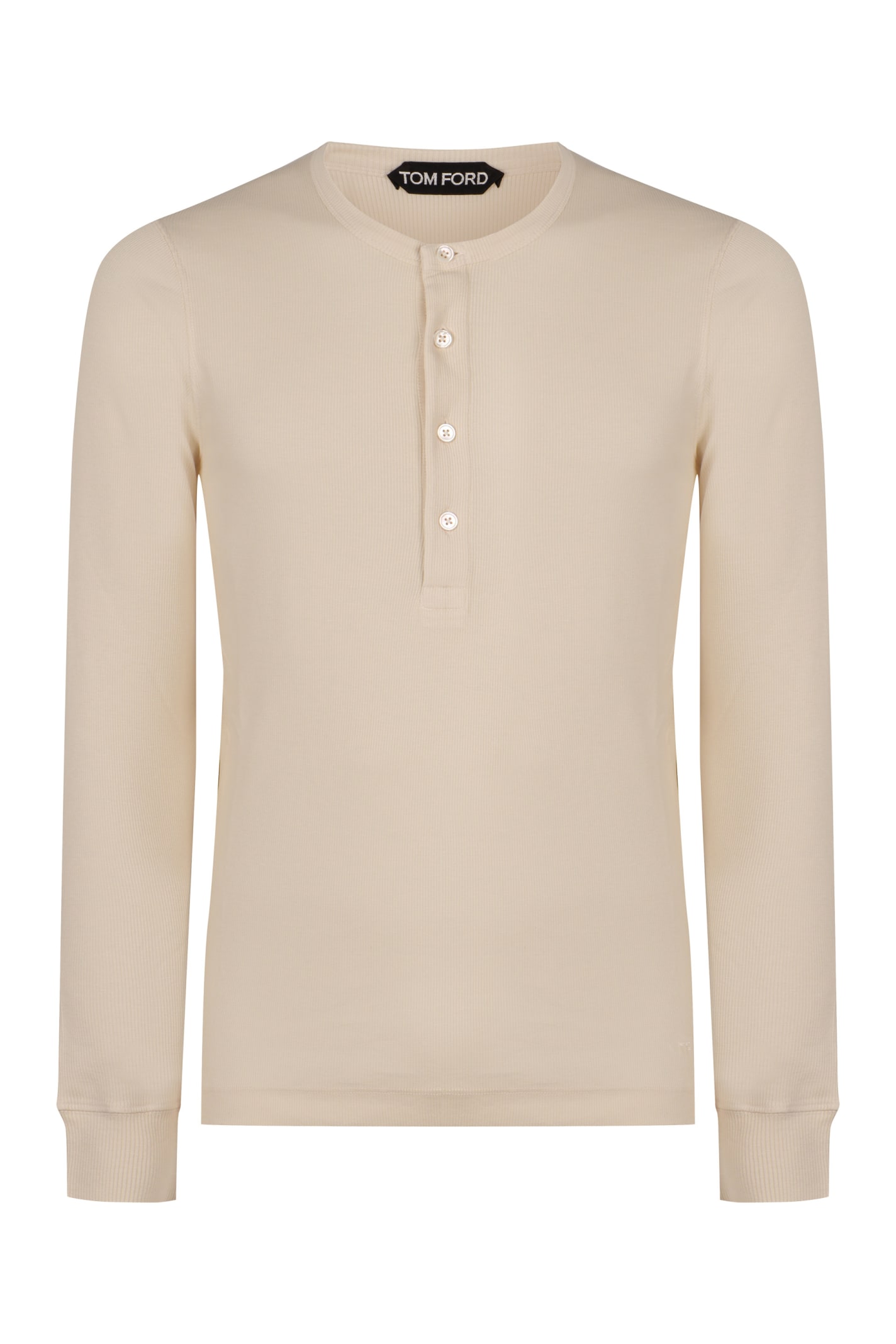 Shop Tom Ford Long Sleeve T-shirt In Panna