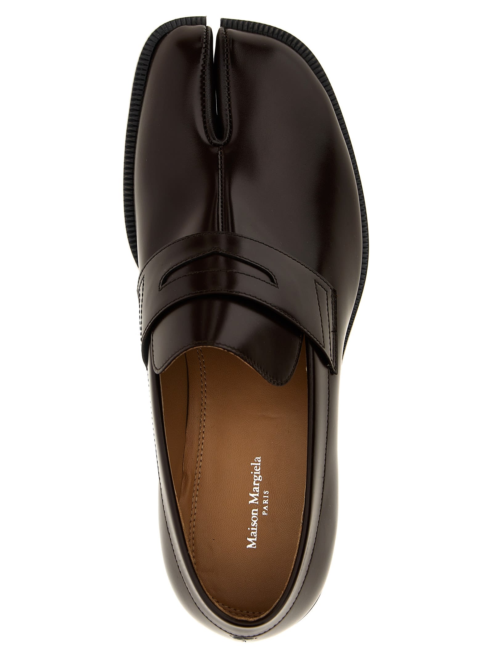 Shop Maison Margiela Tabi Loafers In Brown