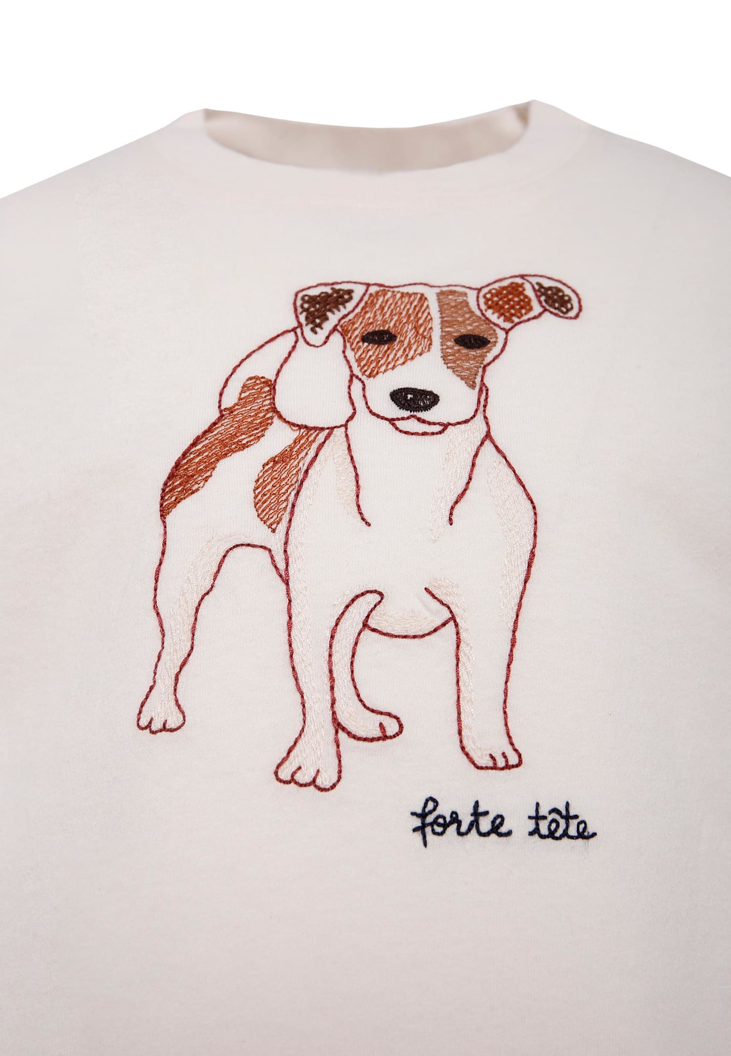 Bonpoint Dog-print Long-sleeve Sweatshirt In White