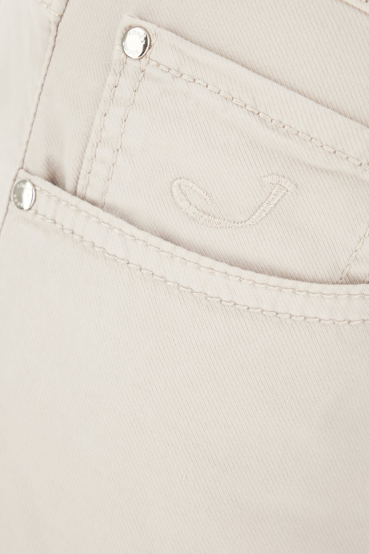 Jacob Cohen Stretch Cotton Blend Pants With Belt Loops In Pearl Grey