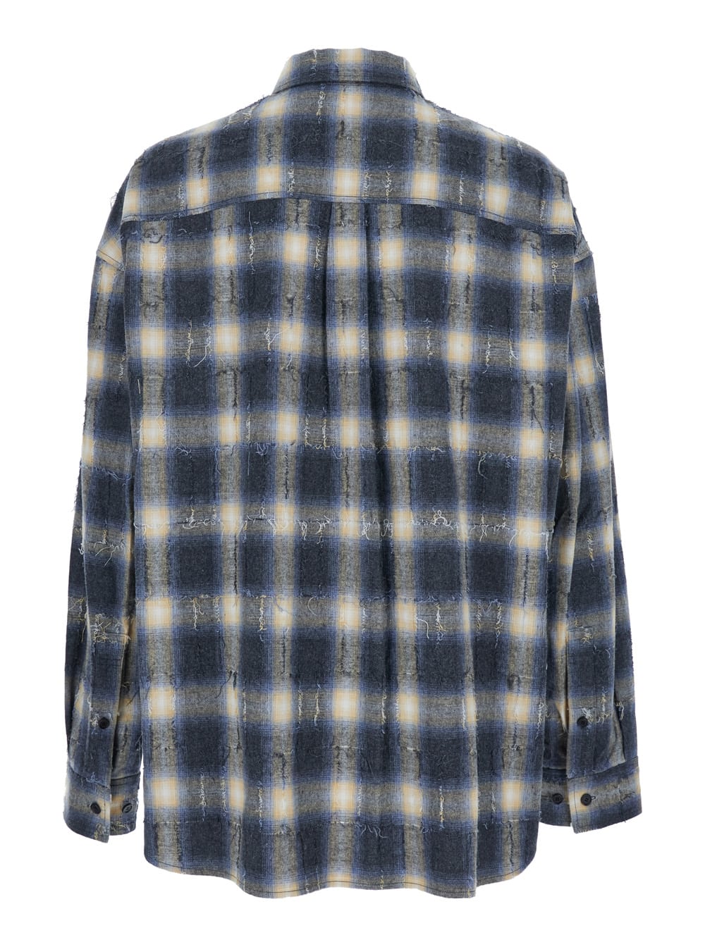 Juunj Multicolor Shirt With Classic Collar And All-over Check Motif In Cotton Man In Multi