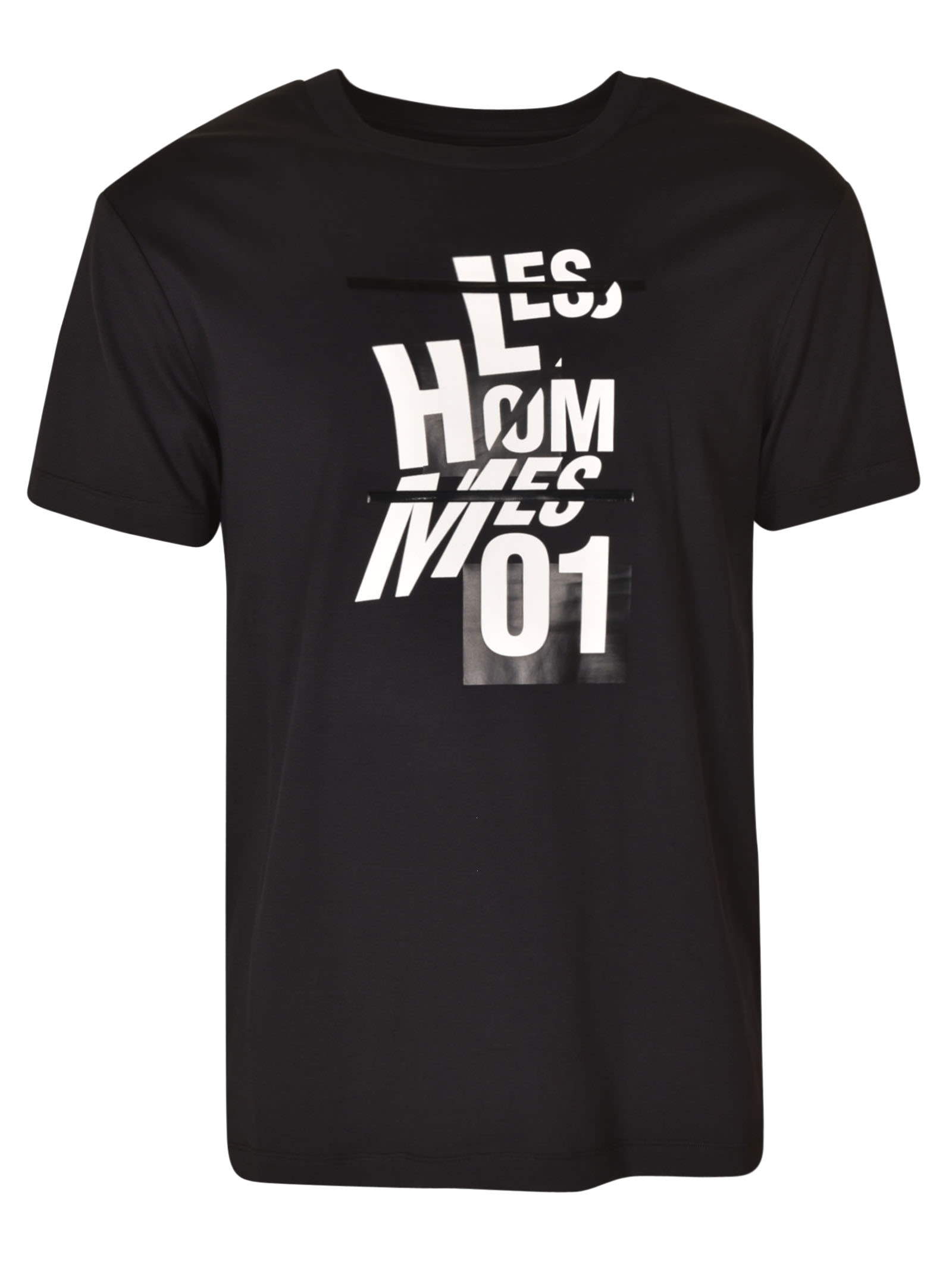Les Hommes Logo Print Round Neck T-shirt