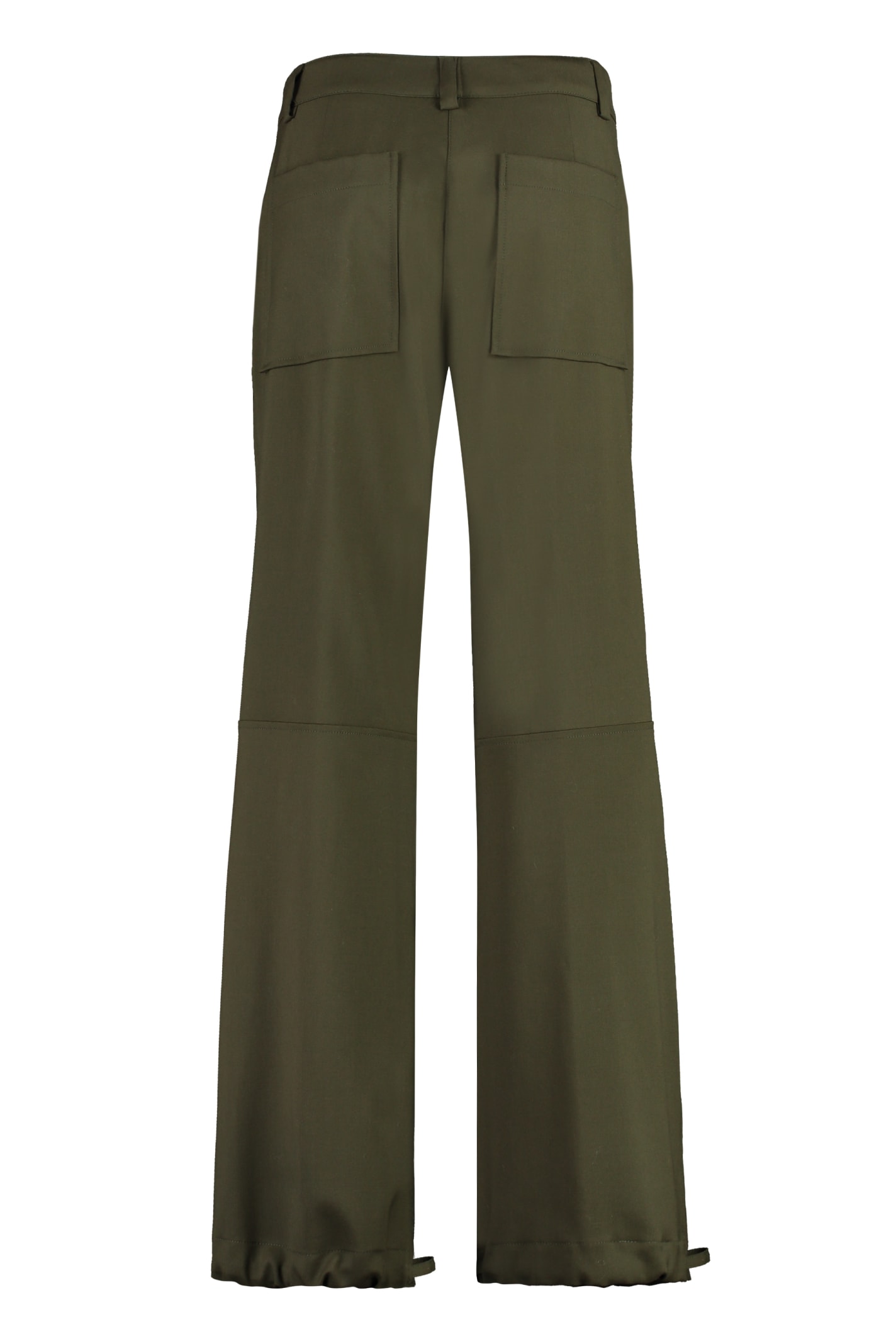 Shop P.a.r.o.s.h Wool Cargo Trousers In Green