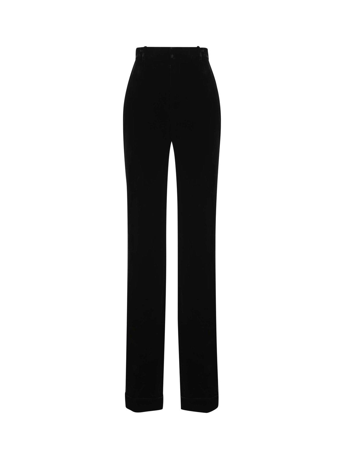 Saint Laurent Straight Leg Tailored Trousers In Black