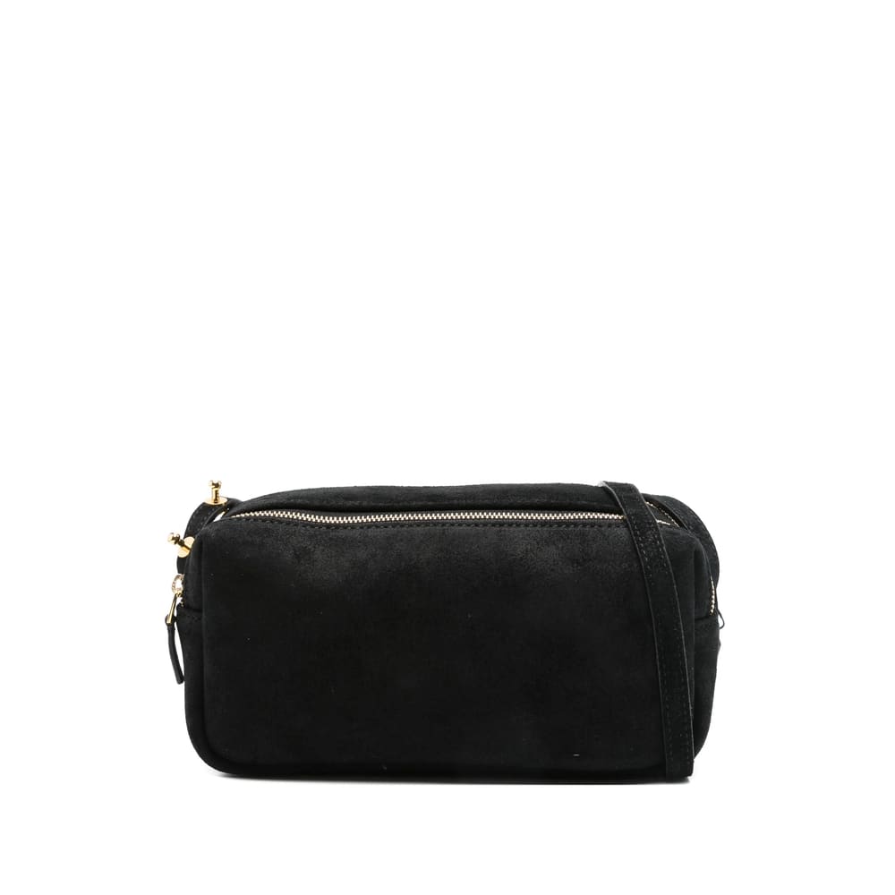 Elleme Mini Trousse Suede Zip-top Shoulder Bag In Black