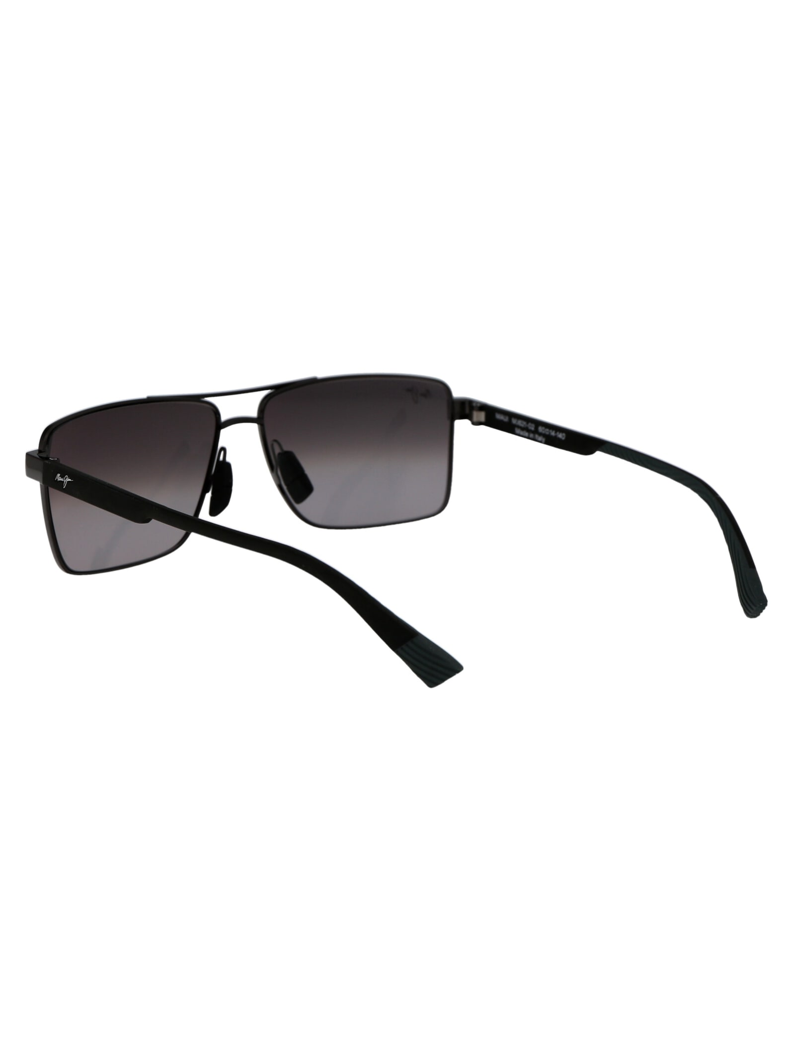 Shop Maui Jim Riha Sunglasses In 02 Silver/black Piha Shiny Gunmetal W/black