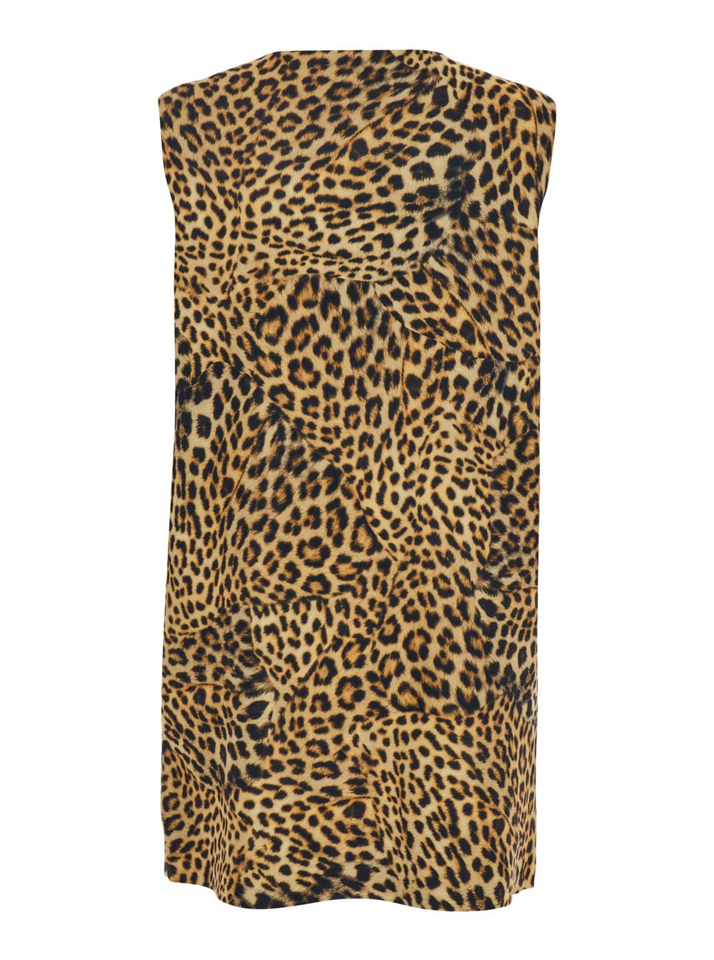 Norma Kamali Brown Short Dress With All-over Printed Leopard Motif In Brown