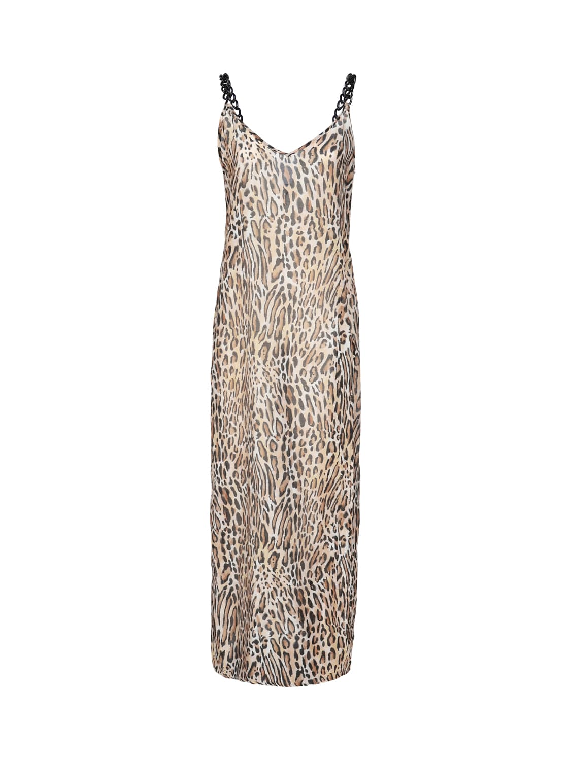 Moschino Leopard Print Silk Blend Dress In Animal Print