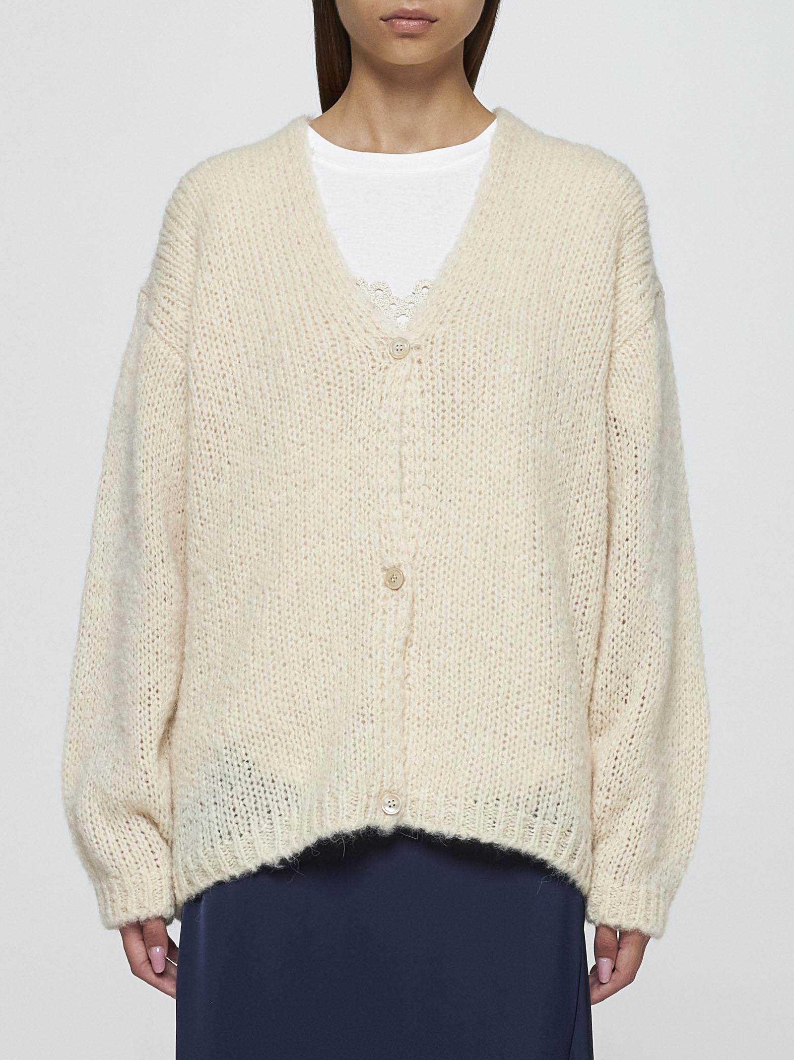 Shop Weekend Max Mara Arduino Alpaca-blend Cardigan In Avorio