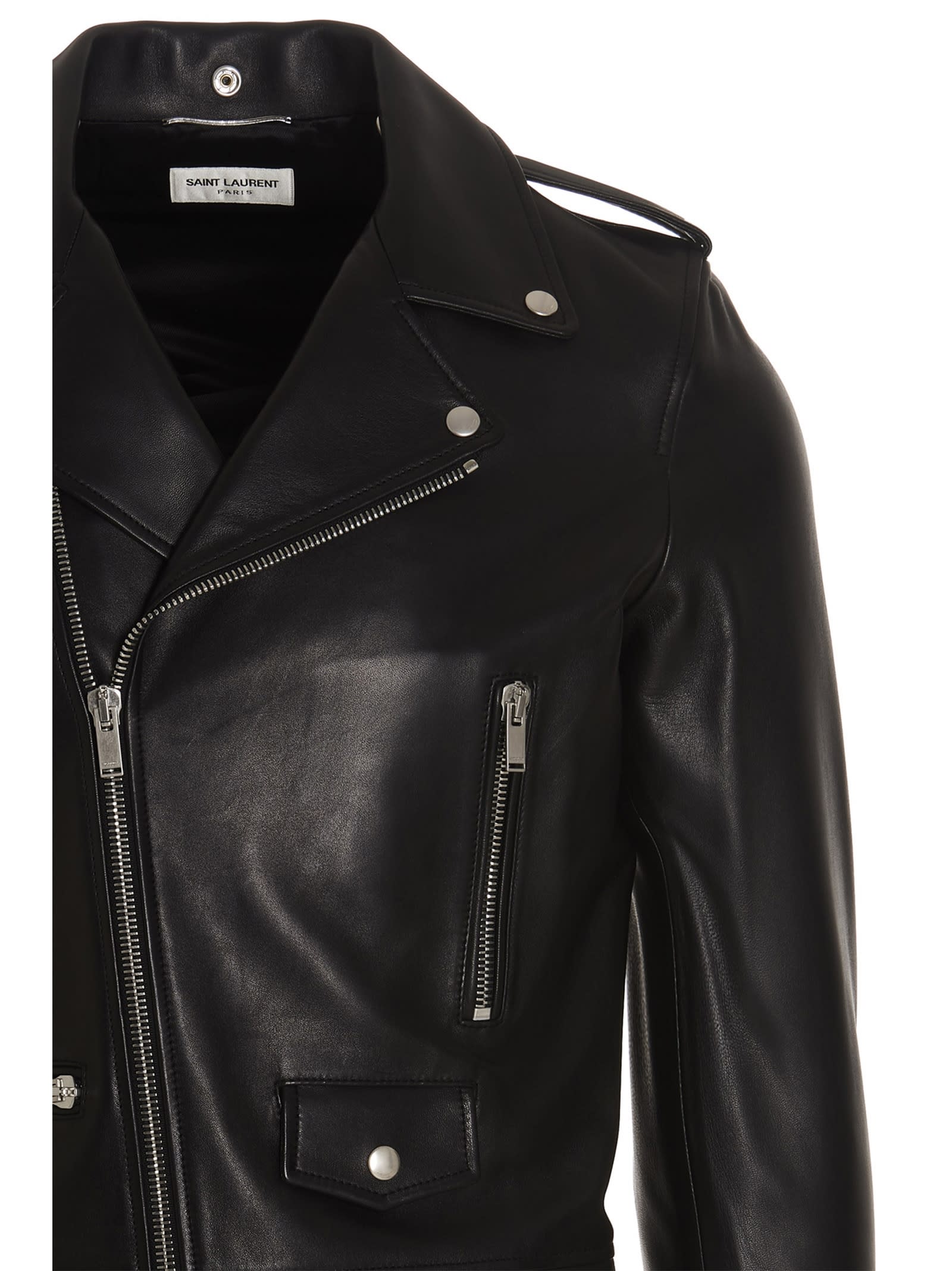 Shop Saint Laurent Classic Motorcycle Nail In Black