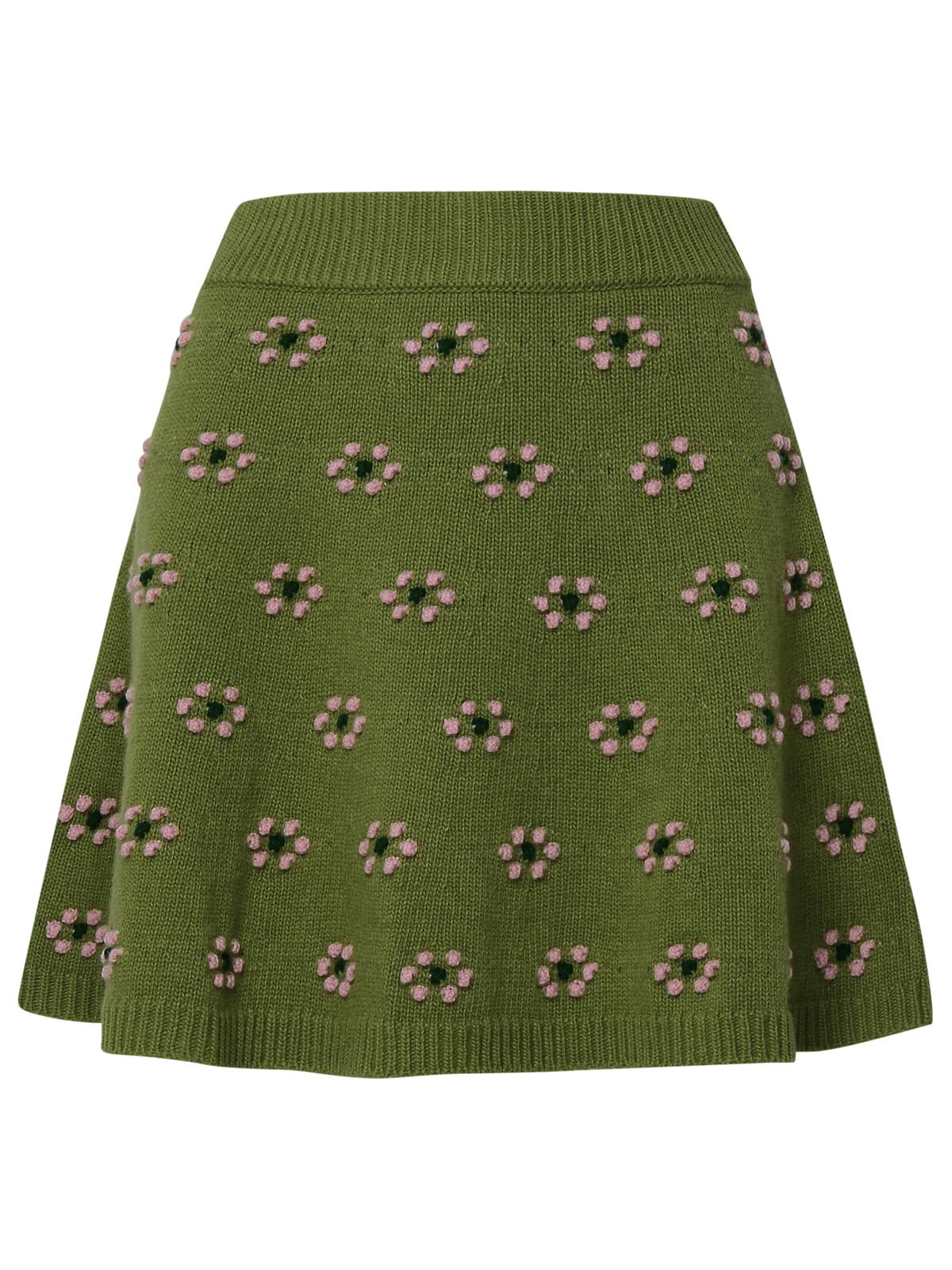 Green Wool Mini Skirt