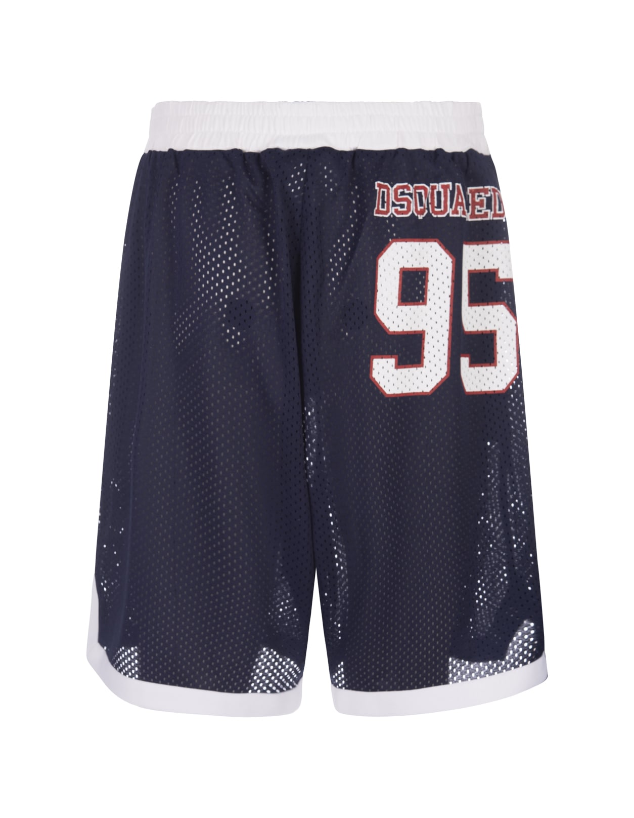 Shop Dsquared2 Blue Track Bermuda Shorts With Logo And Prints