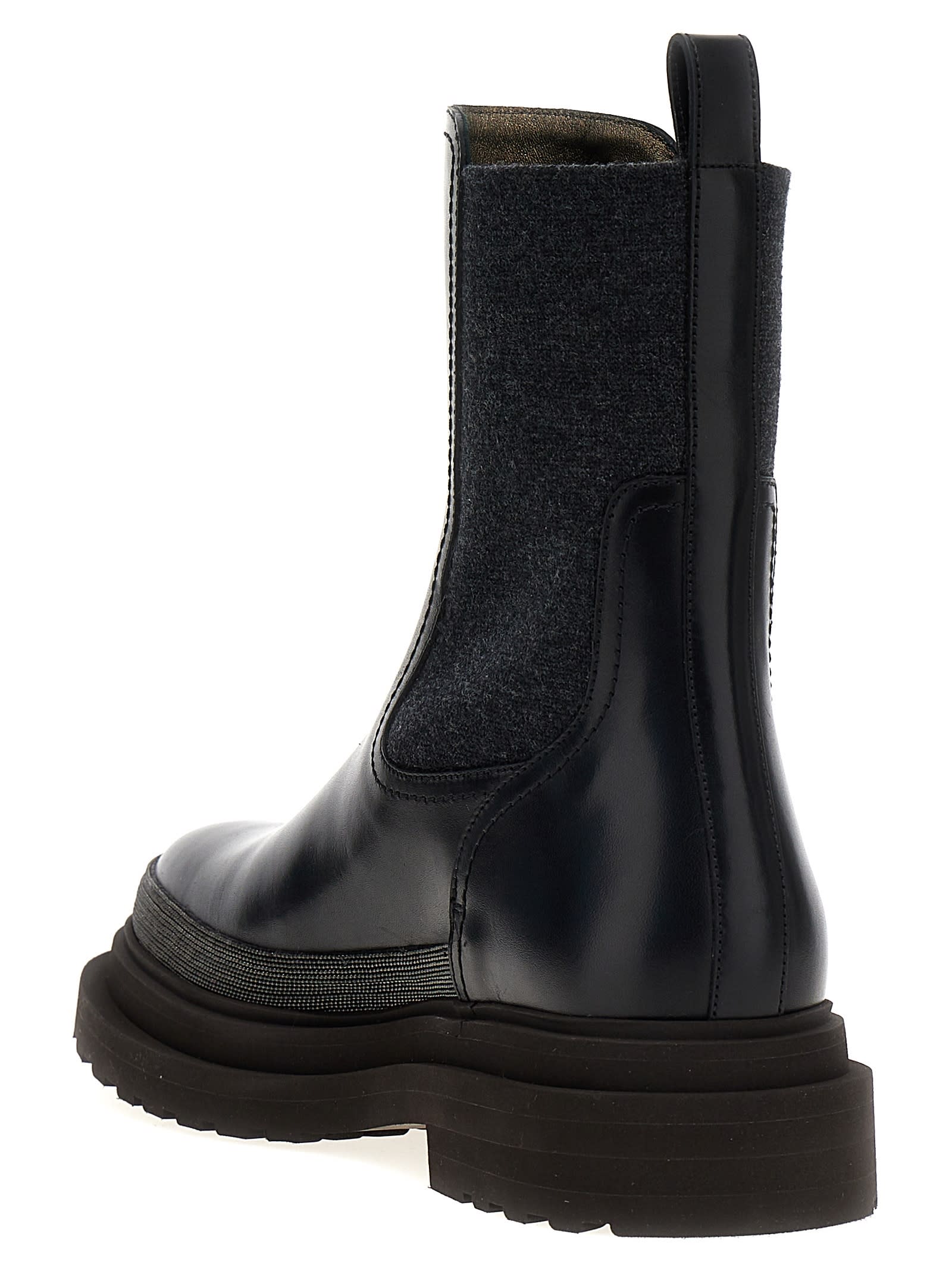 Shop Brunello Cucinelli Monile Ankle Boots In Black