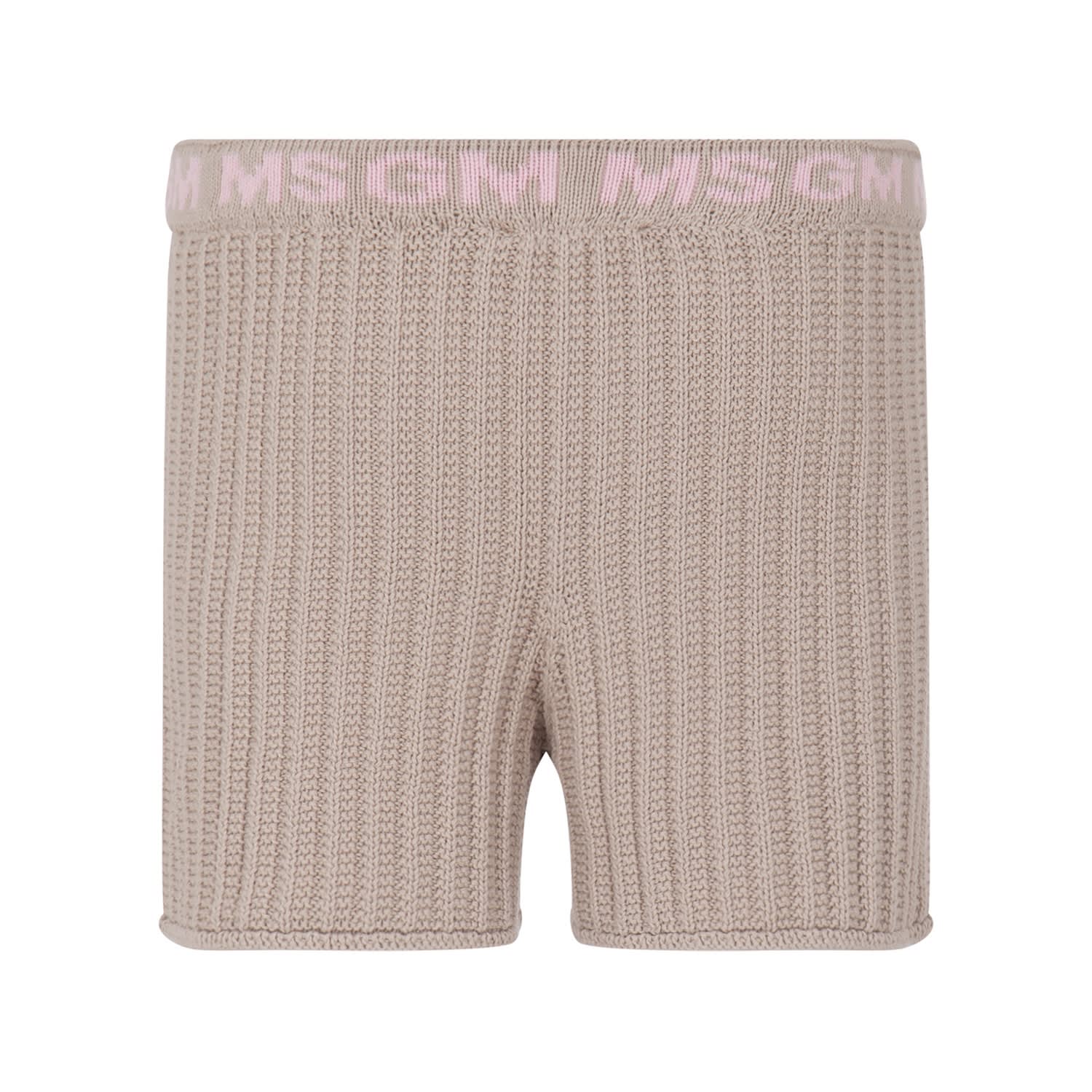 Msgm Kids' Shorts In Beige
