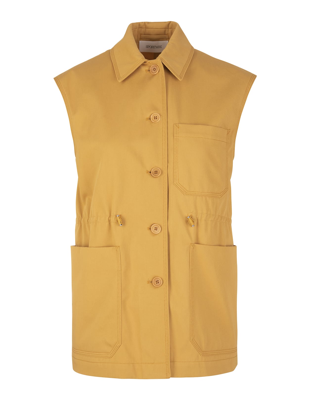 SportMax Golden Yellow Alec Sleeveless Jacket