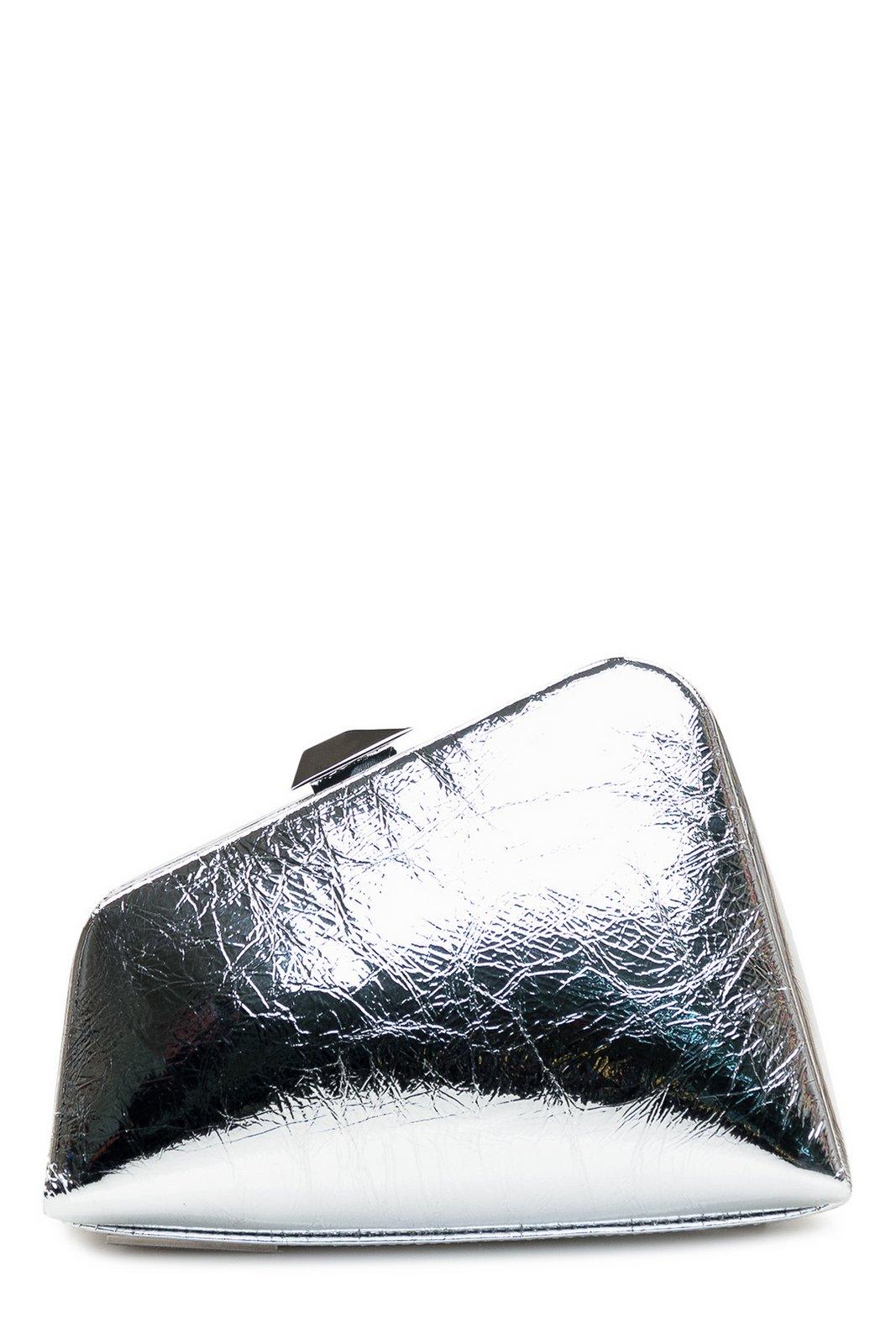 Attico Mini Midnight Clutch Bag In Silver