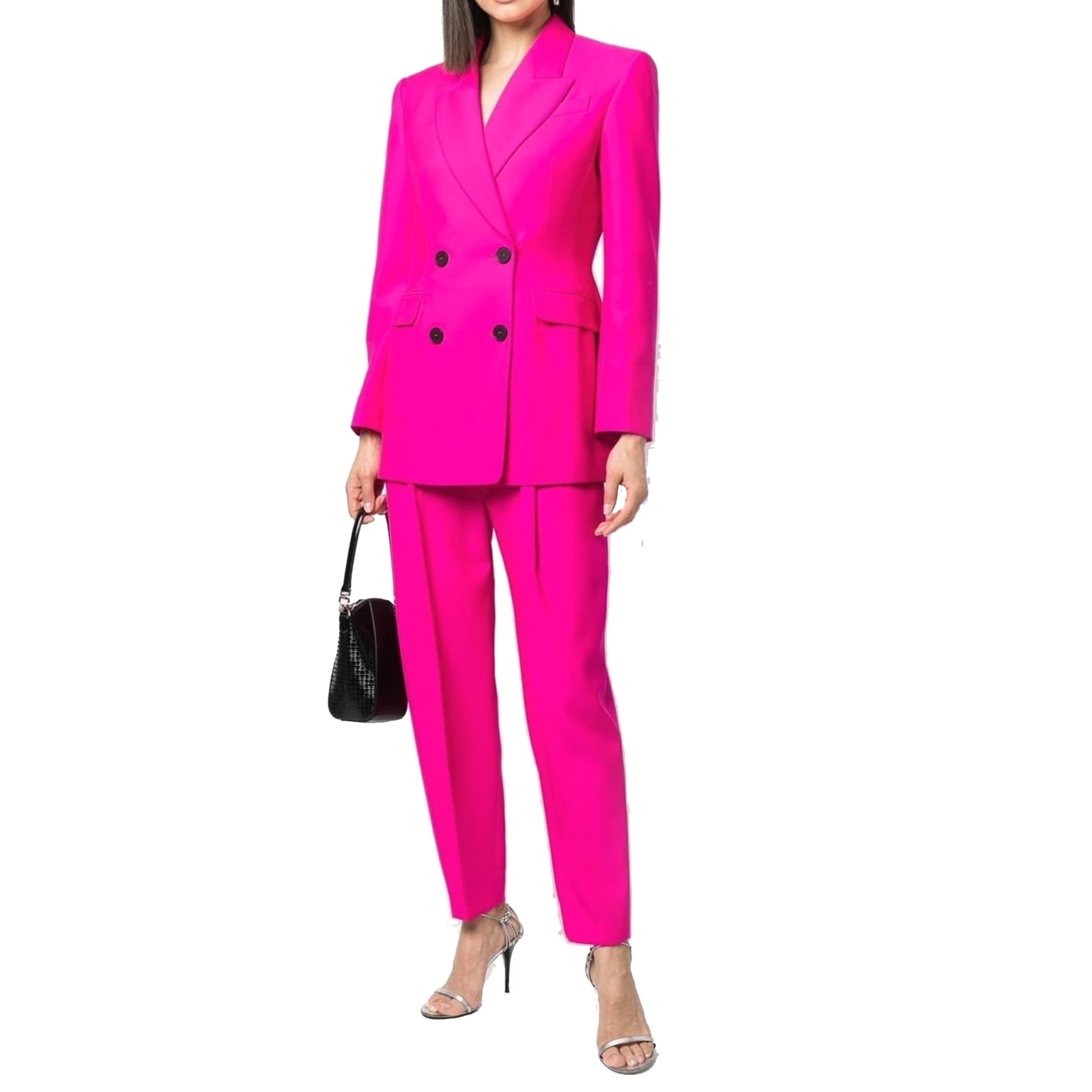 Alexander Mcqueen Double-breasted Straight Hem Blazer In Pink