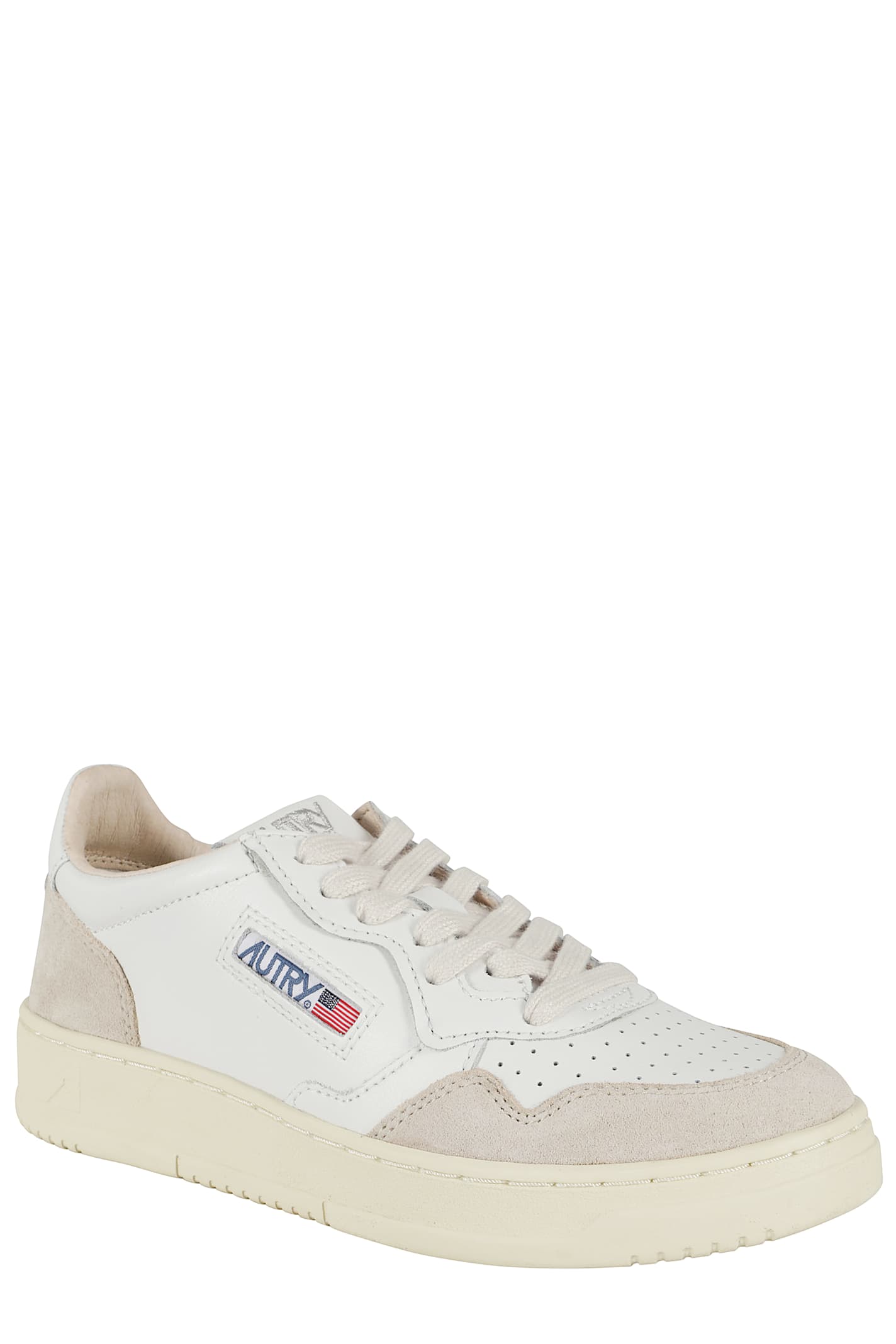 Autry Low-top Sneakers With Smooth Leather And Suede Accents In White