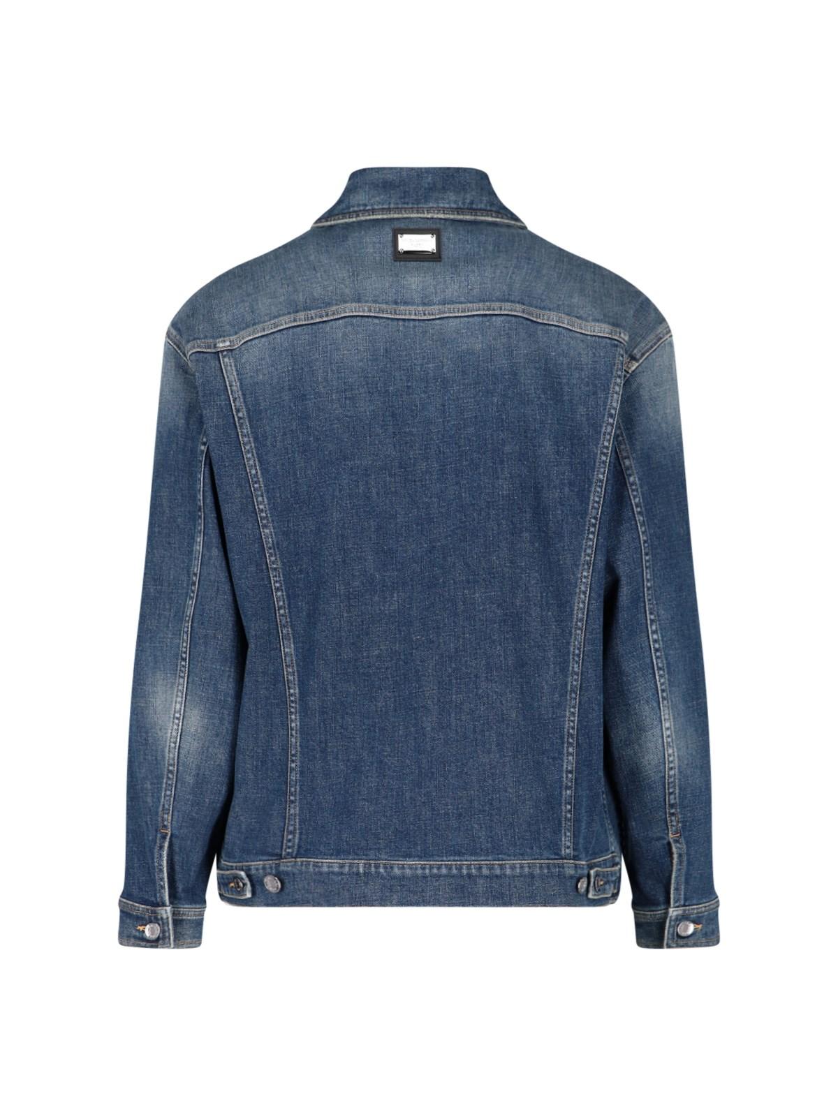 Shop Dolce & Gabbana Denim Logo Jacket In Variante Abbinata