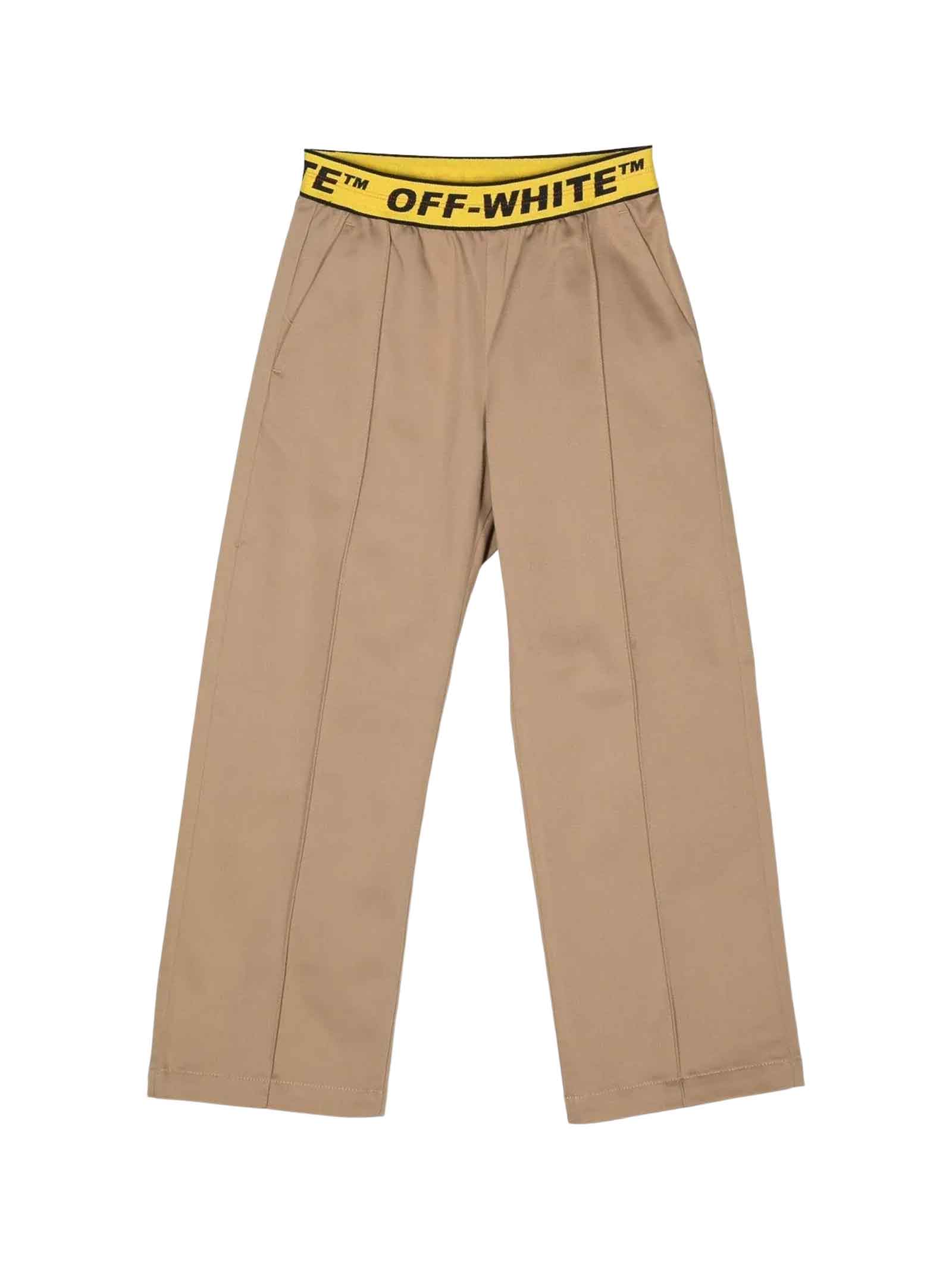 Off-White Beige Trousers Boy