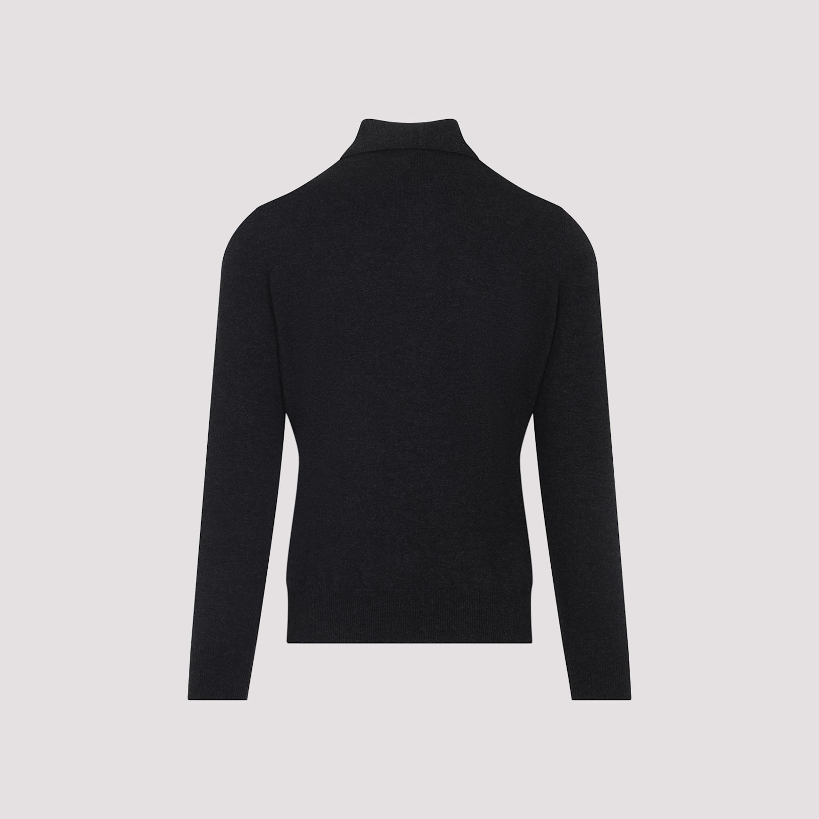 Brunello Cucinelli Cashmere Long Sleeve Polo In Black