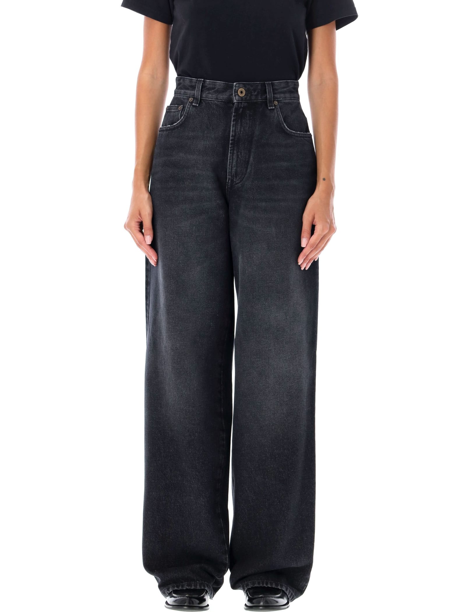 Shop Jean Paul Gaultier Paint Back Jeans In Vintage Black